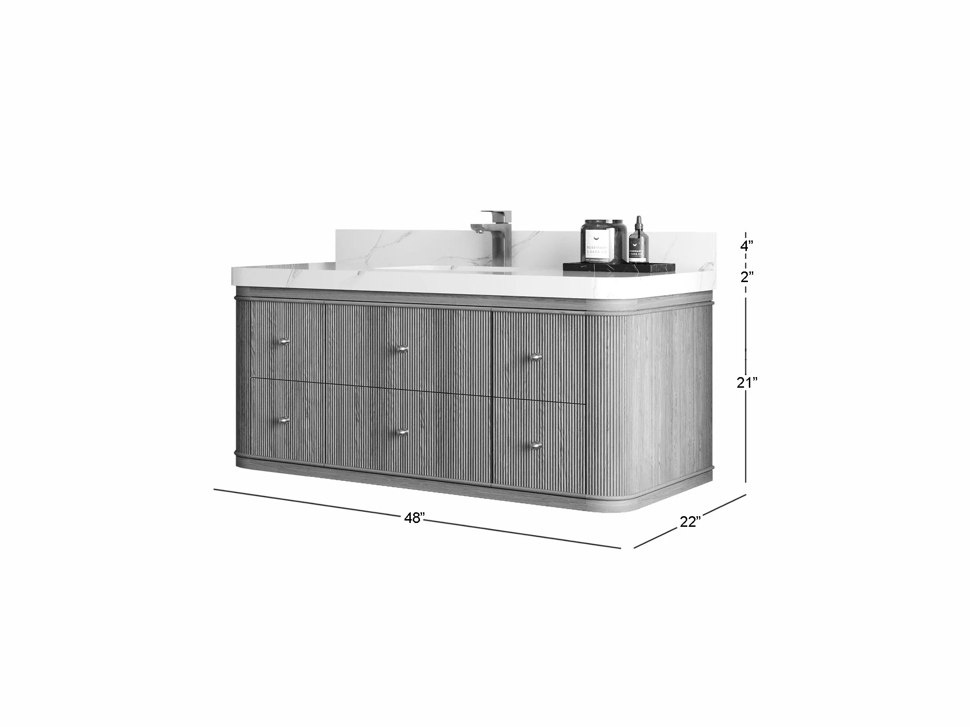 Hampton Floating 48 in. W x 22 in. D Single Sink Bathroom Vanity - Image 7