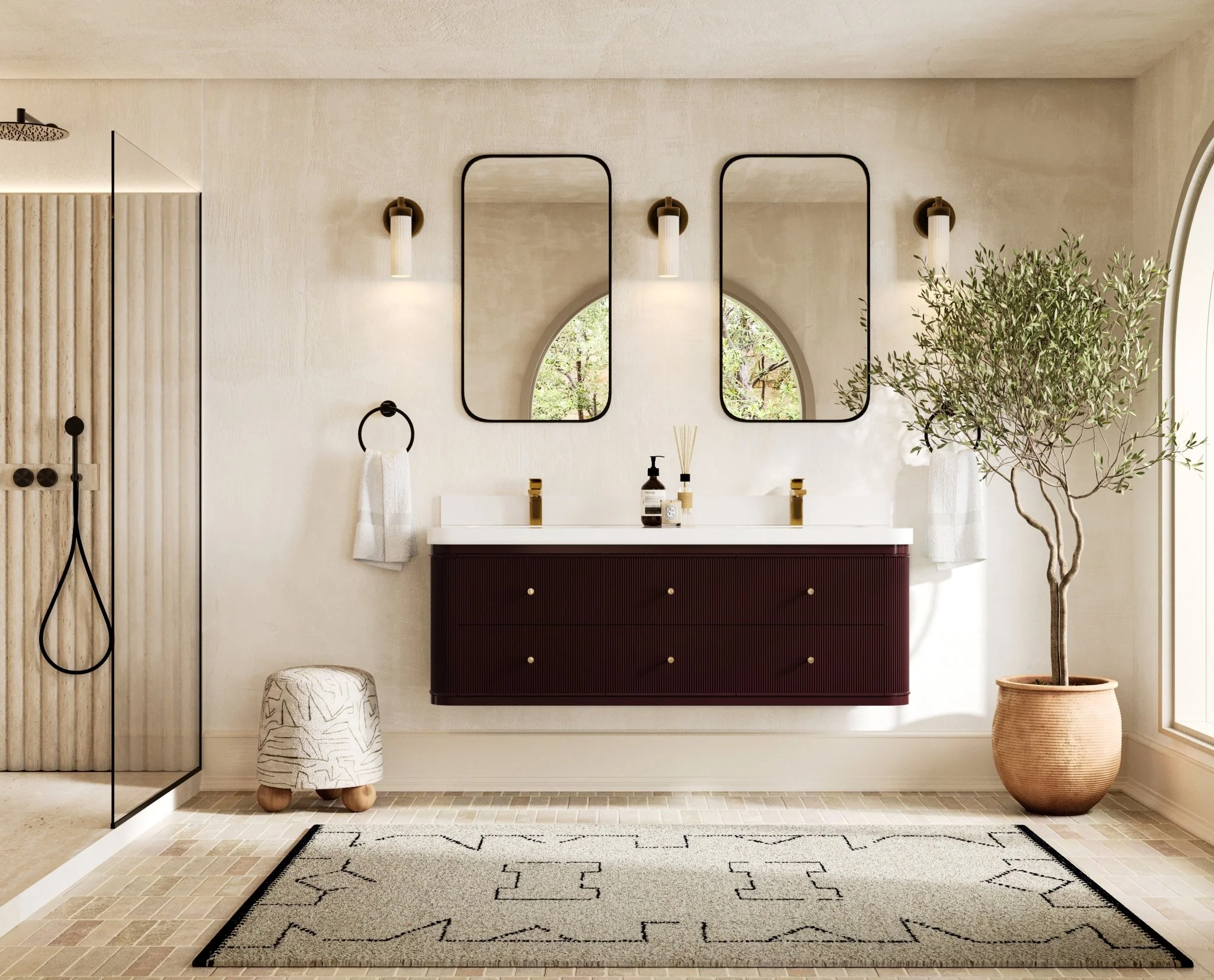 Hampton Floating 60 in. W x 22 in. D Double Sink Bathroom Vanity - Image 4