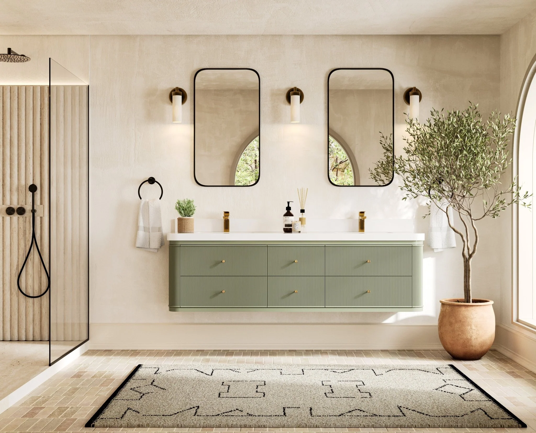 Hampton Floating 72 in. W x 22 in. D Double Sink Bathroom Vanity - Image 4
