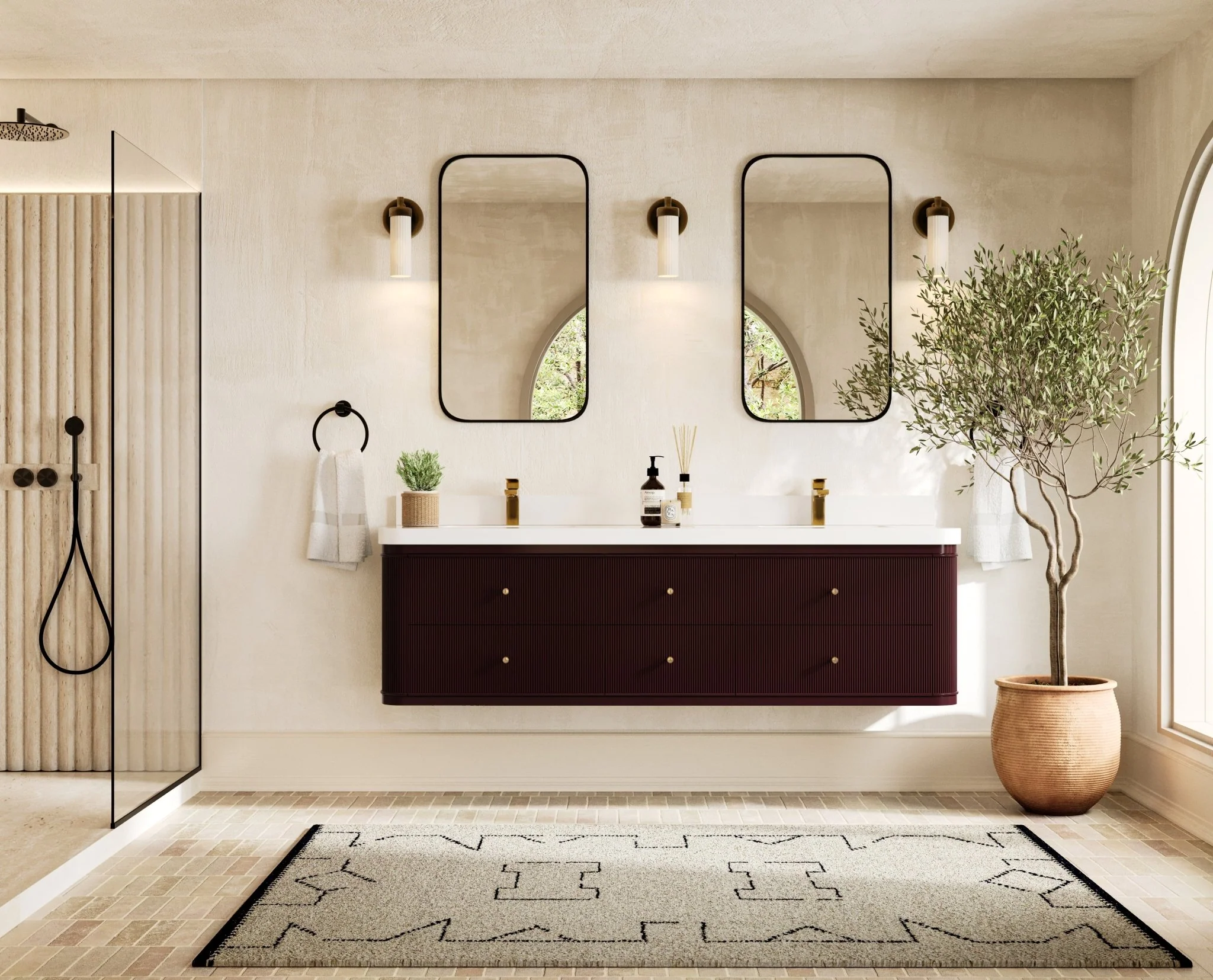 Hampton Floating 72 in. W x 22 in. D Double Sink Bathroom Vanity - Image 4