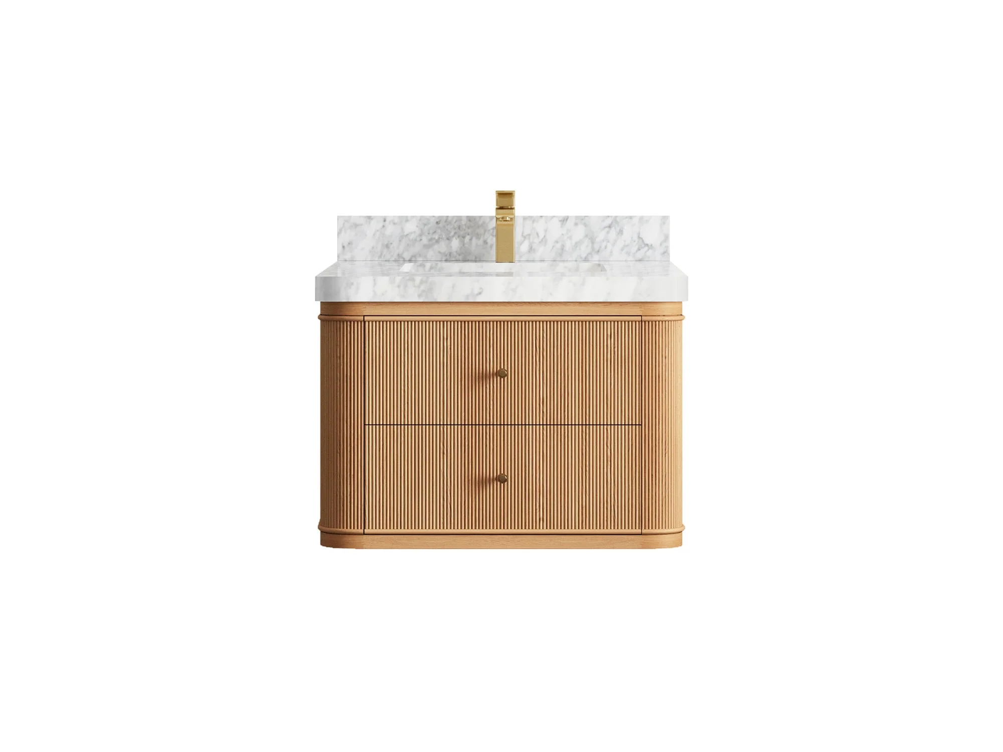 Hampton Floating White Oak 30 in. W x 22 in. D Single Sink Bathroom Vanity - Image 10