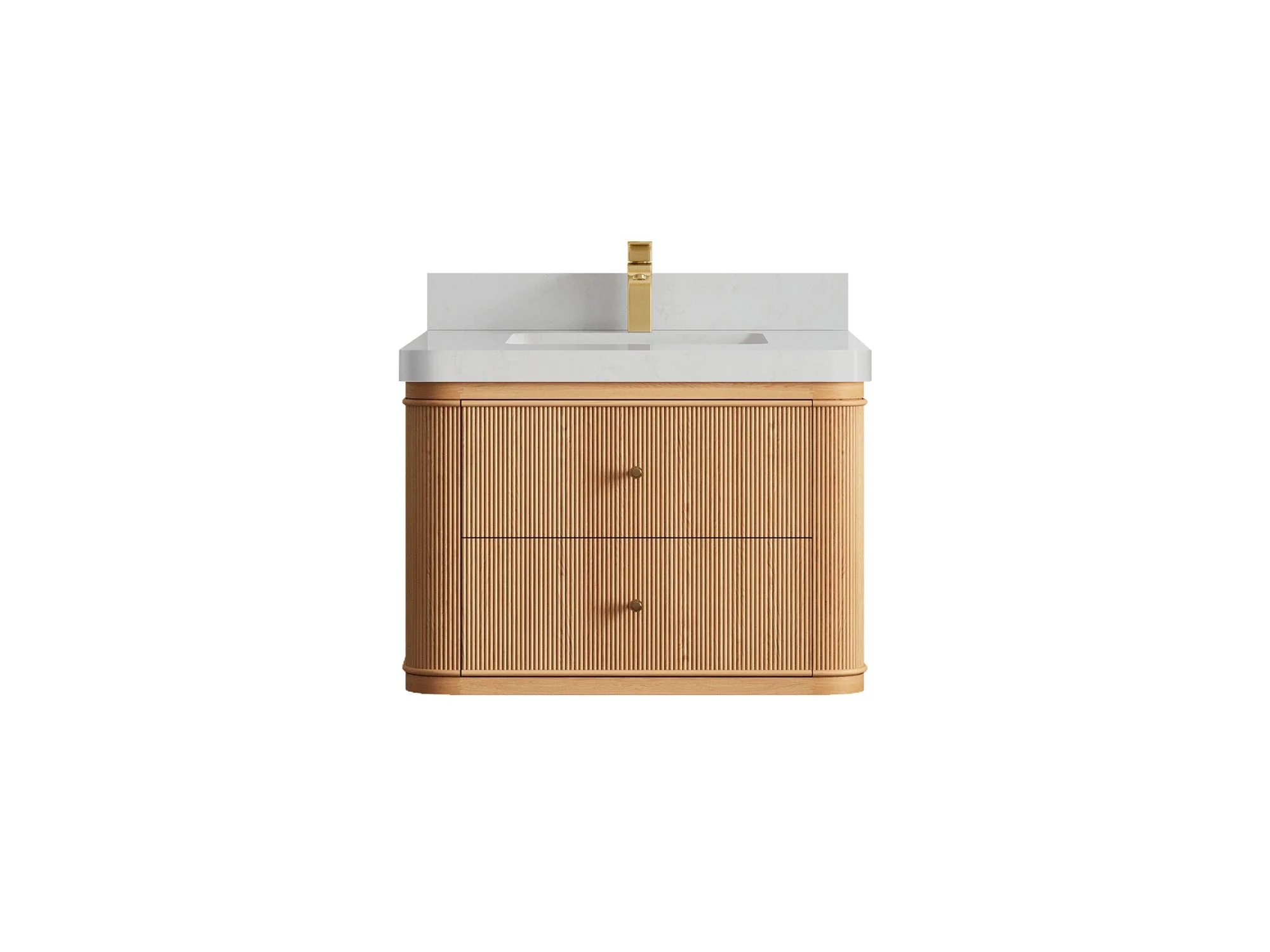 Hampton Floating White Oak 30 in. W x 22 in. D Single Sink Bathroom Vanity - Image 12