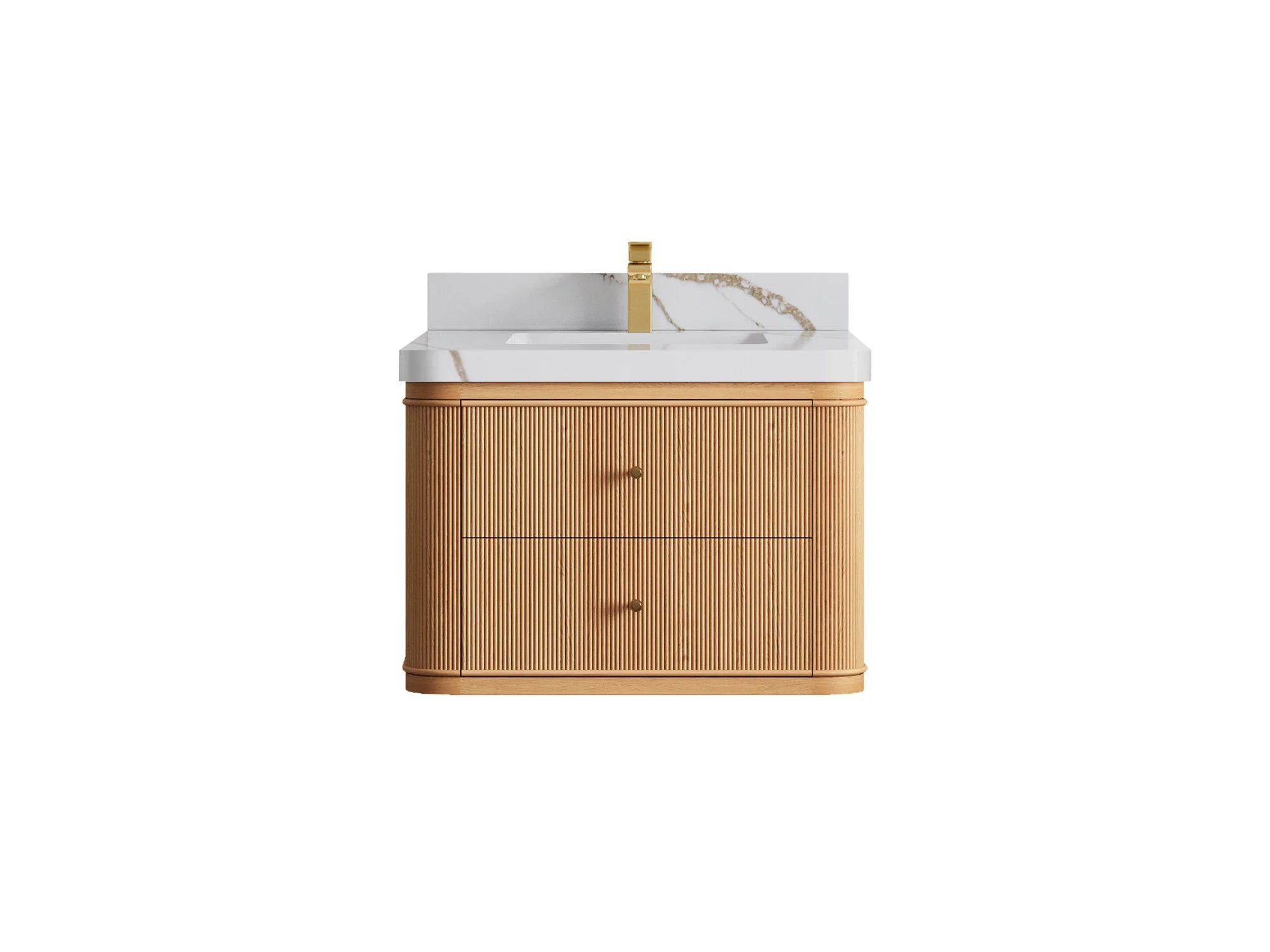 Hampton Floating White Oak 30 in. W x 22 in. D Single Sink Bathroom Vanity - Image 14