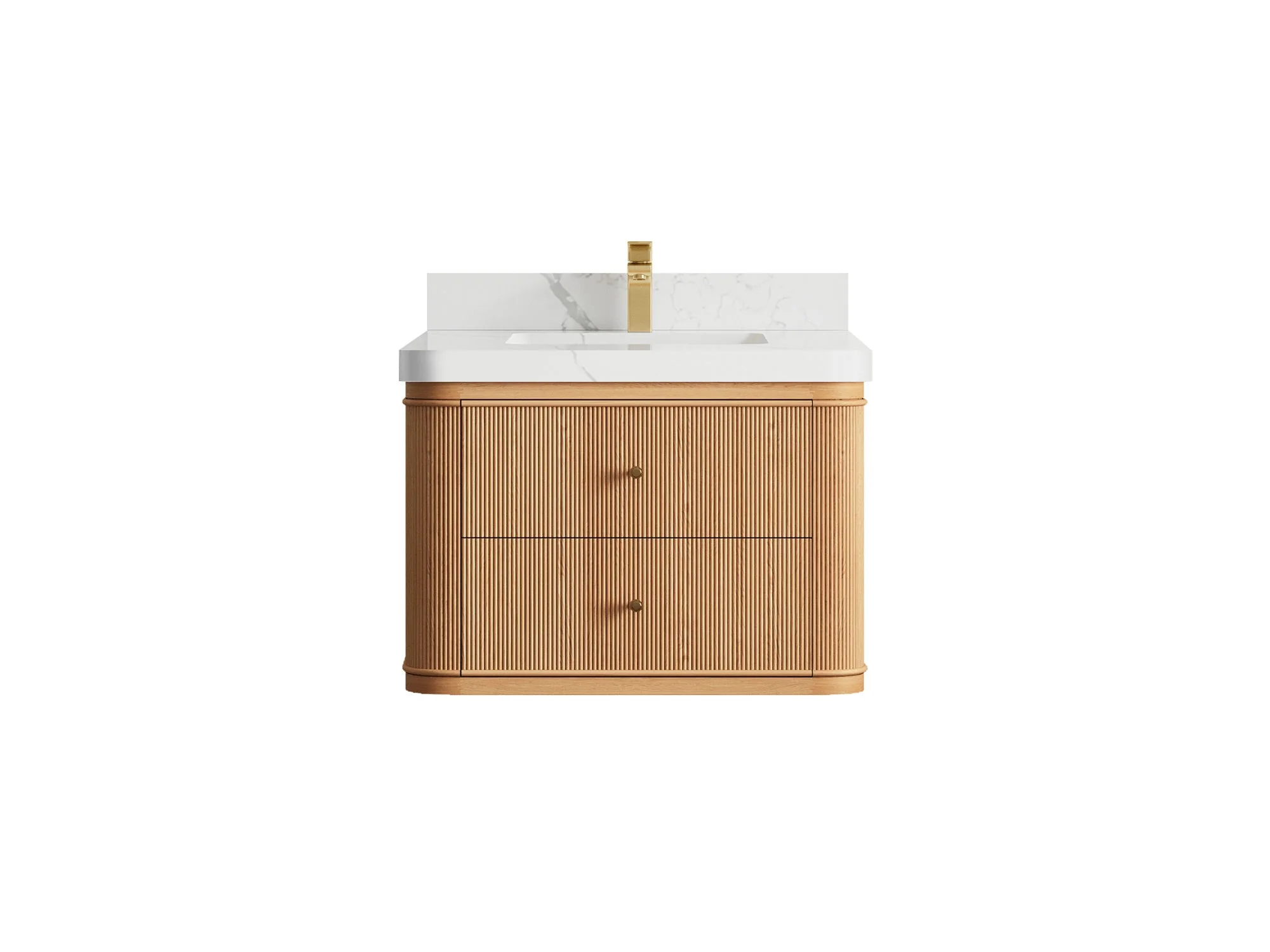 Hampton Floating White Oak 30 in. W x 22 in. D Single Sink Bathroom Vanity - Image 16