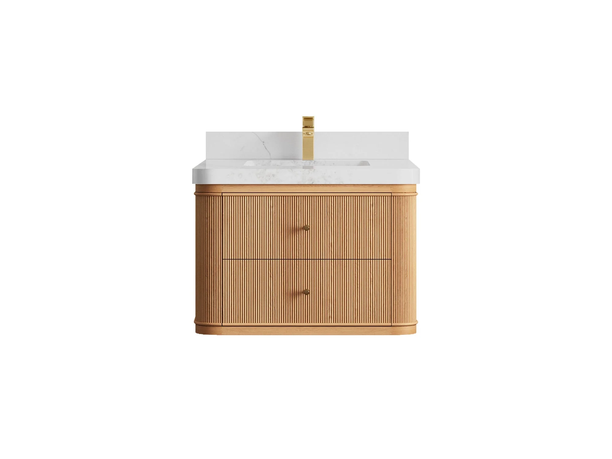 Hampton Floating White Oak 30 in. W x 22 in. D Single Sink Bathroom Vanity - Image 18