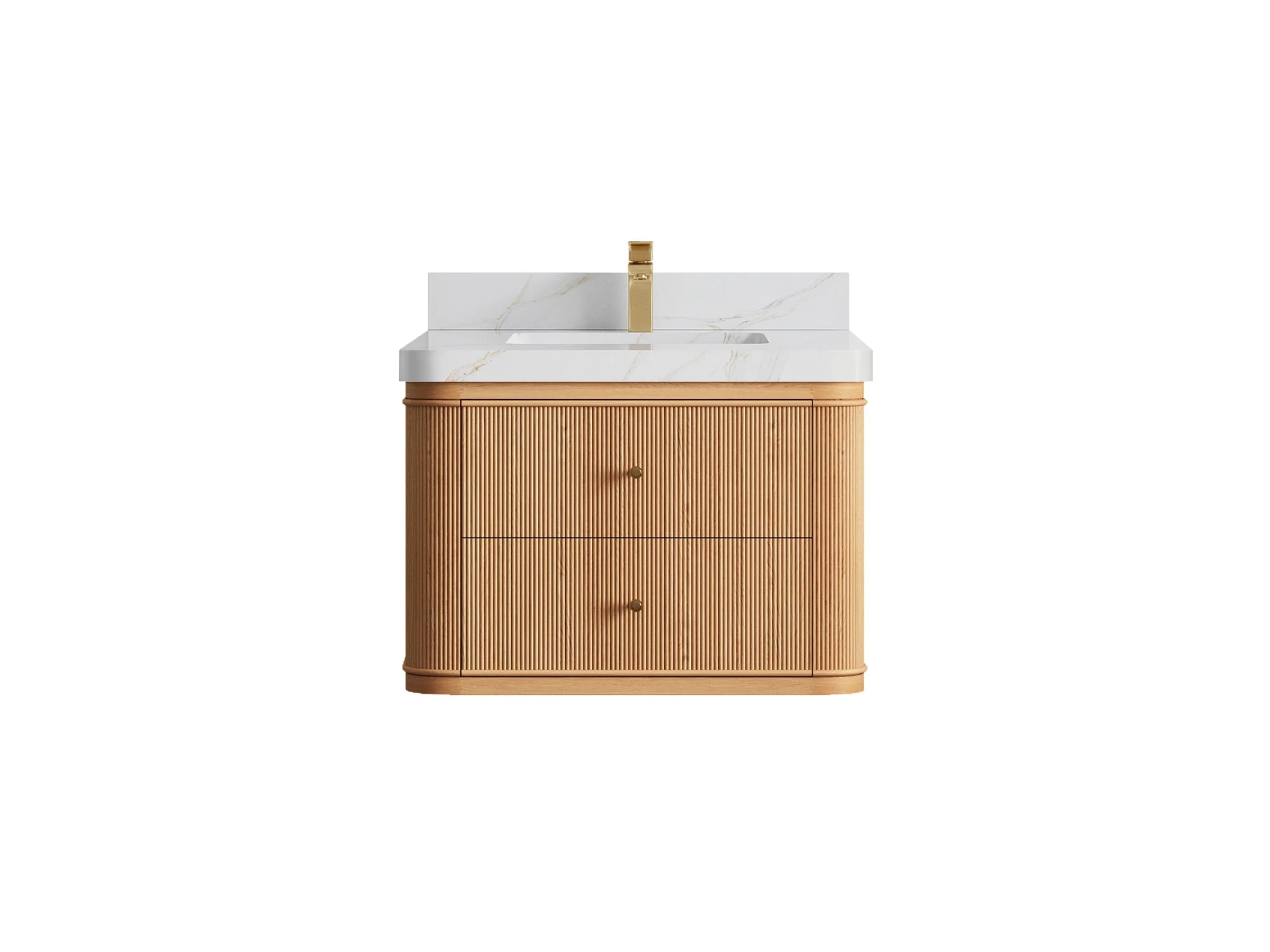 Hampton Floating White Oak 30 in. W x 22 in. D Single Sink Bathroom Vanity - Image 20
