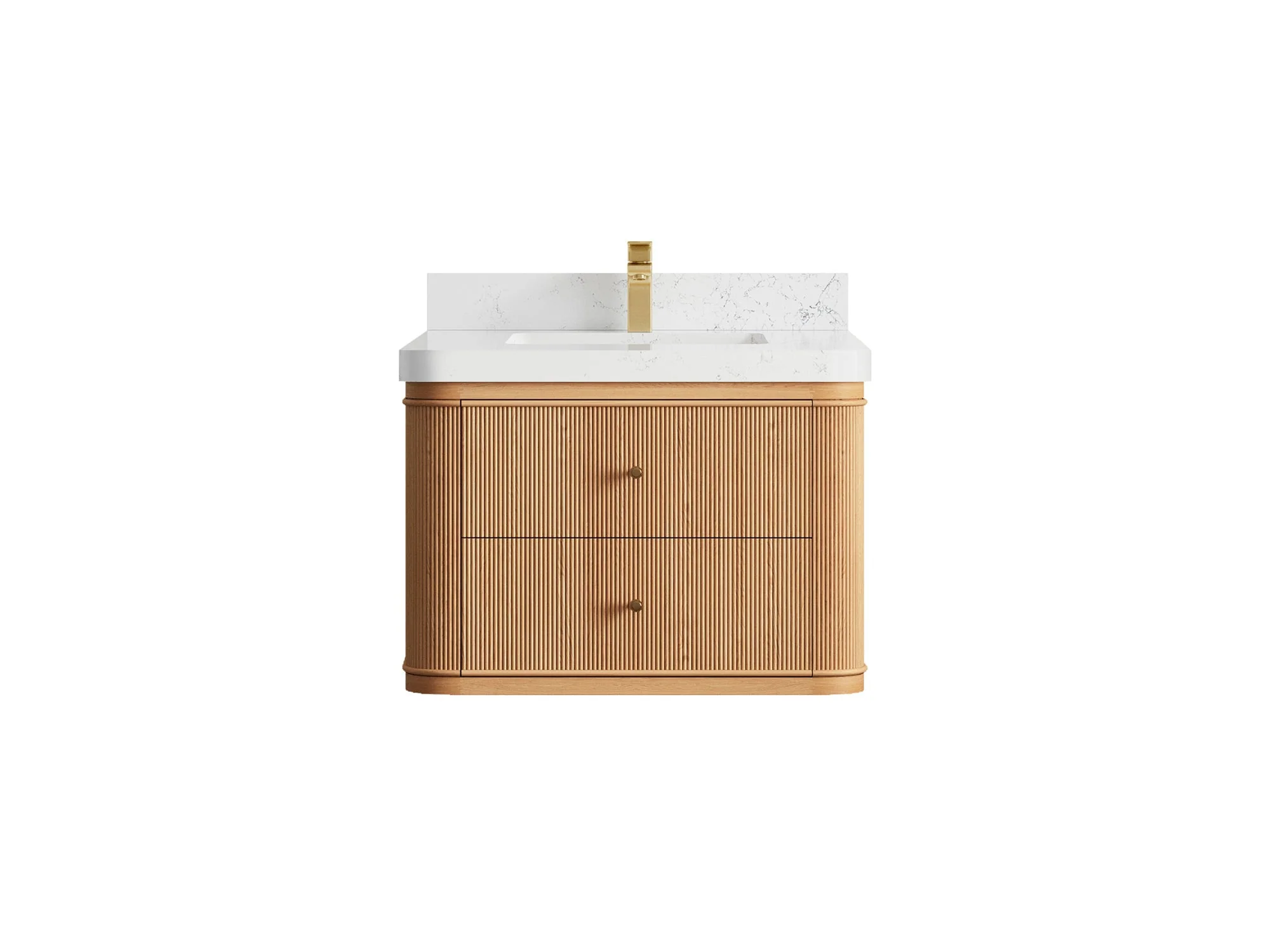 Hampton Floating White Oak 30 in. W x 22 in. D Single Sink Bathroom Vanity - Image 22
