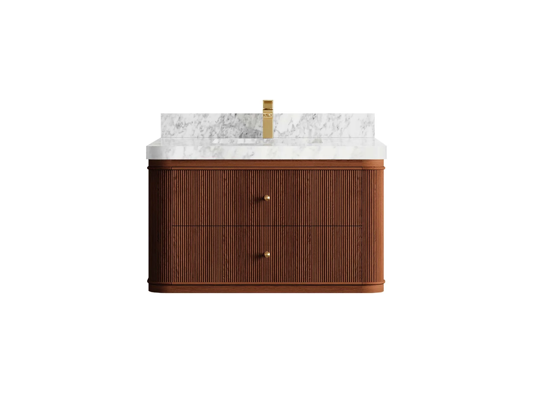 Hampton Floating Teak 36 in. W x 22 in. D Center Sink Bathroom Vanity - Image 10