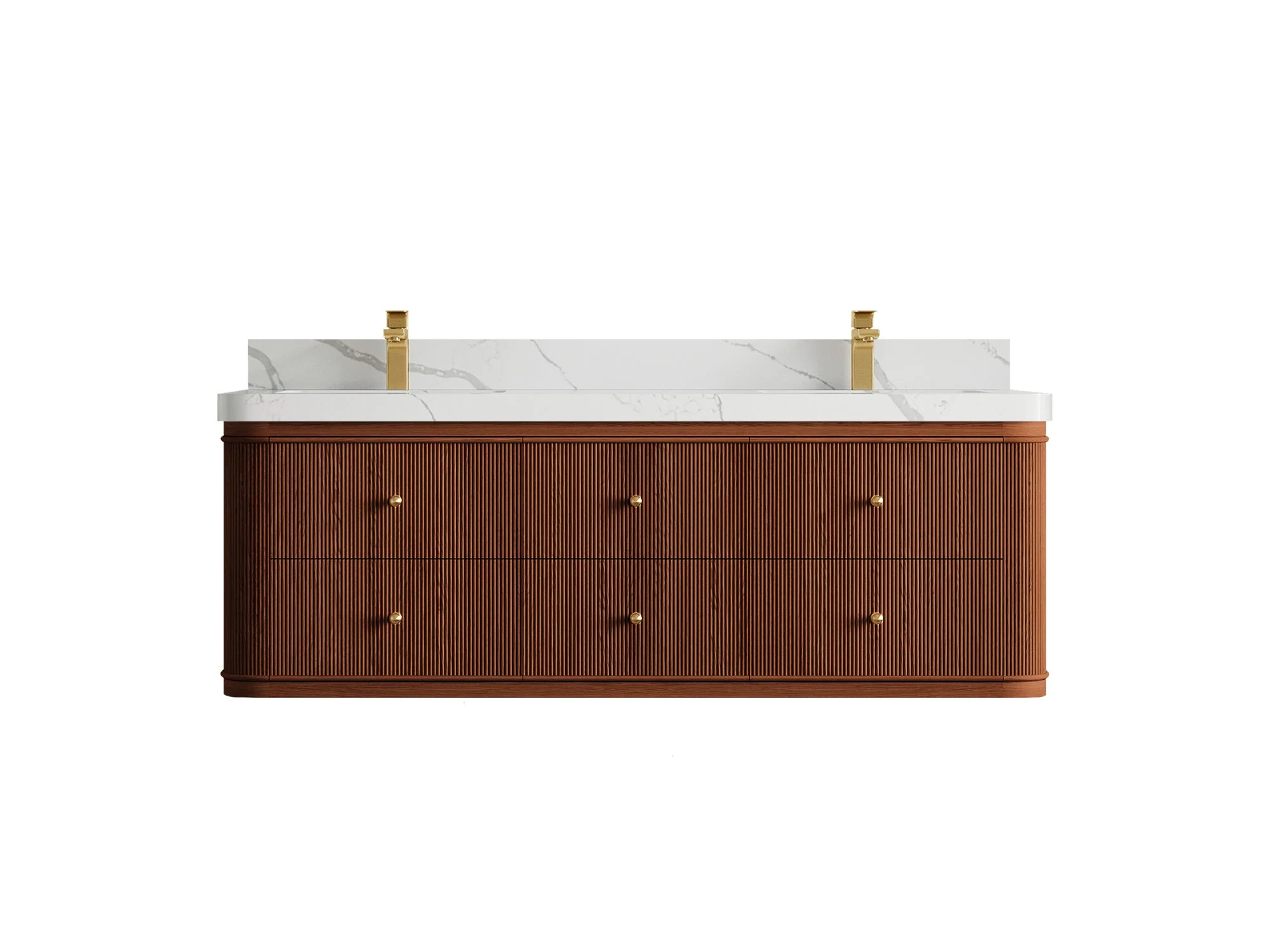 Hampton Floating Teak 60 in. W x 22 in. D Double Sink Bathroom Vanity - Image 15