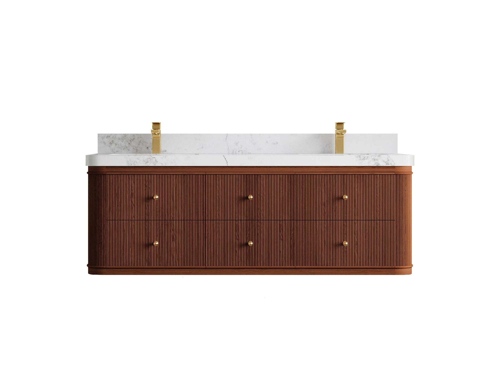 Hampton Floating Teak 60 in. W x 22 in. D Double Sink Bathroom Vanity - Image 17