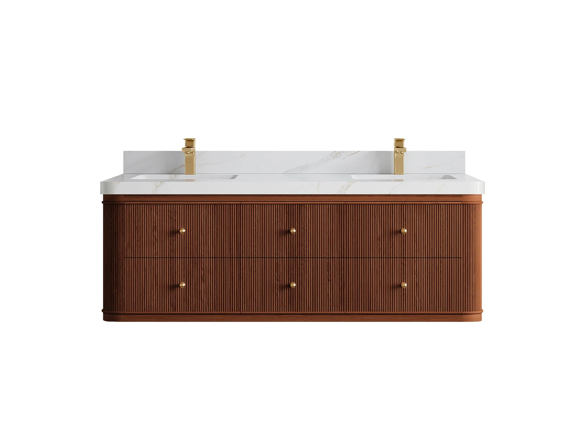 Hampton Floating Teak 60 in. W x 22 in. D Double Sink Bathroom Vanity - Image 19