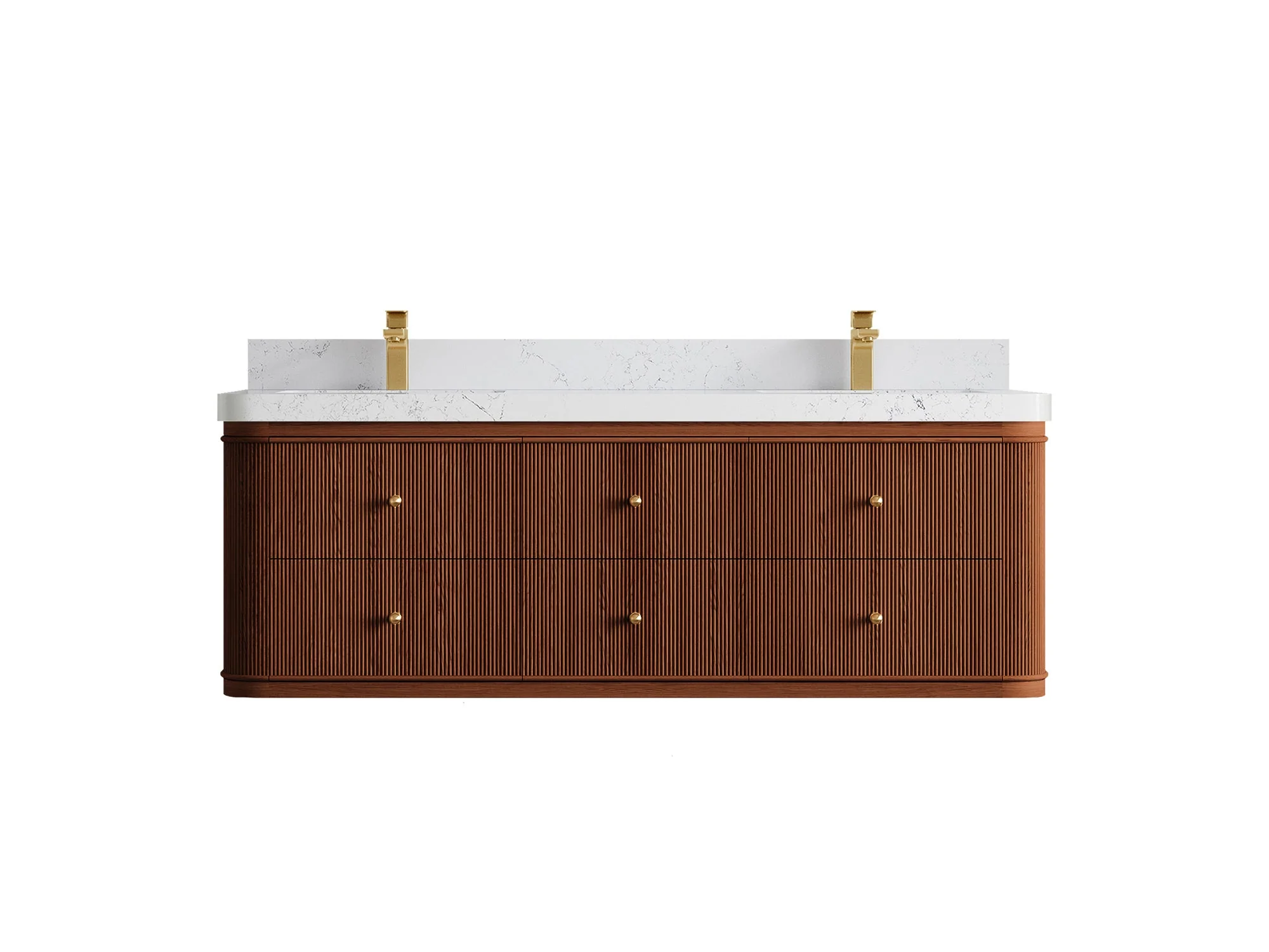 Hampton Floating Teak 60 in. W x 22 in. D Double Sink Bathroom Vanity - Image 21