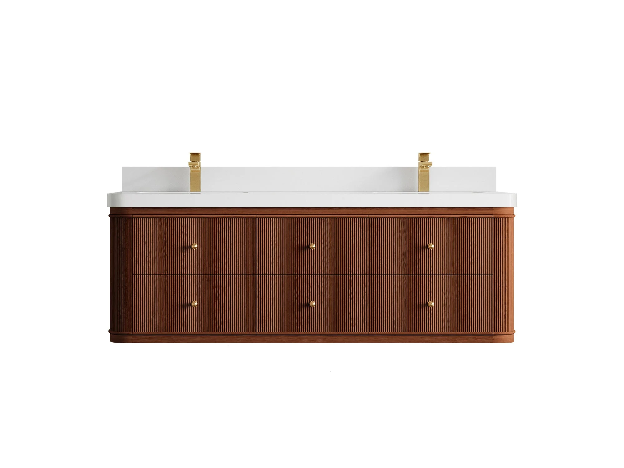 Hampton Floating Teak 60 in. W x 22 in. D Double Sink Bathroom Vanity - Image 23