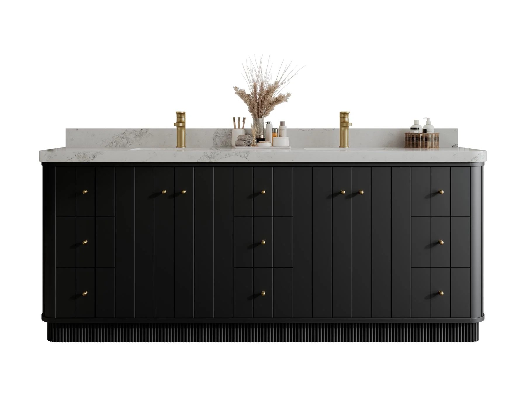 Houston 84 in. W x 22 in. D Free Standing Curved Edge Double Sink Bathroom Vanity - Image 13