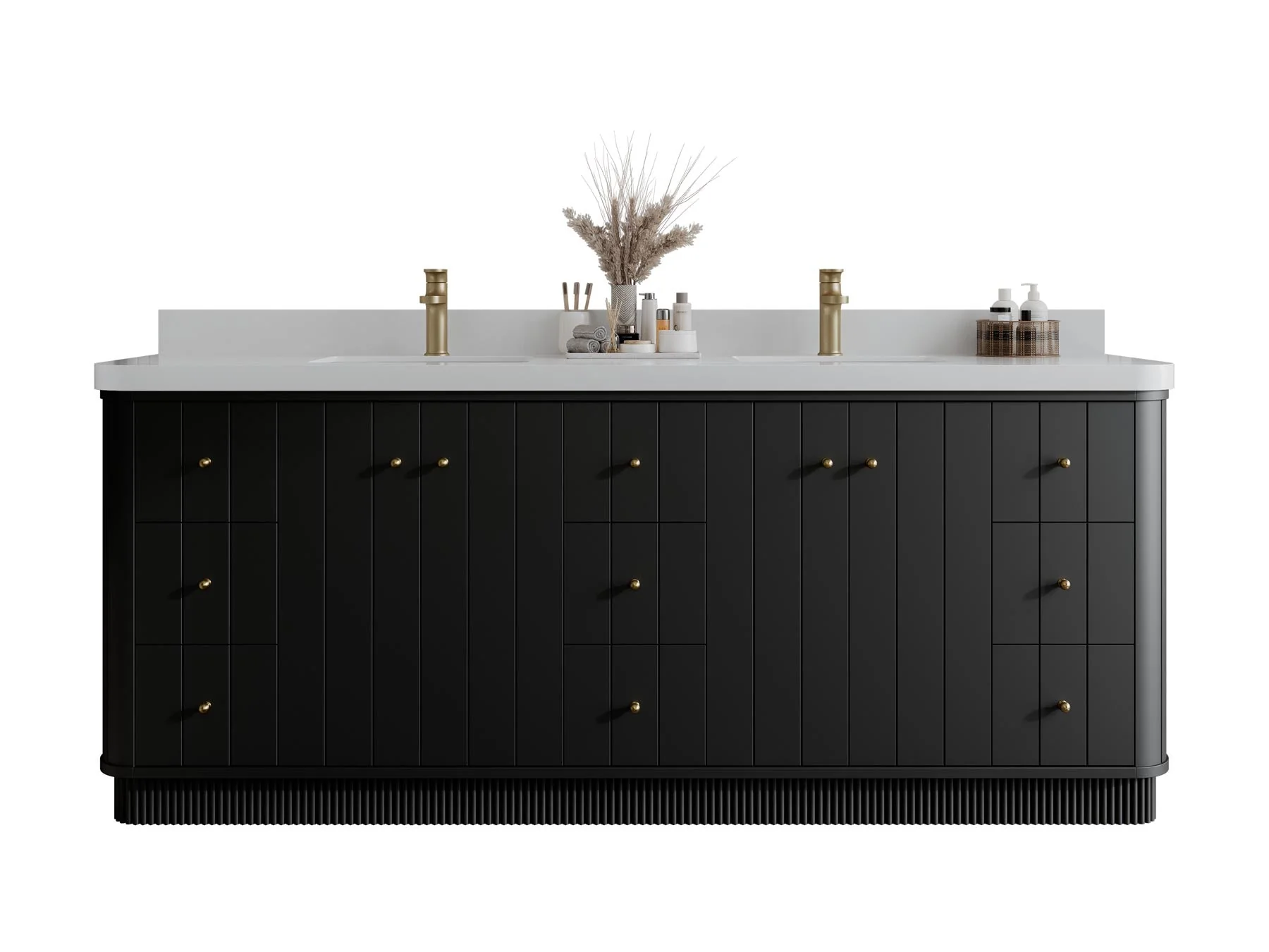 Houston 84 in. W x 22 in. D Free Standing Curved Edge Double Sink Bathroom Vanity - Image 20