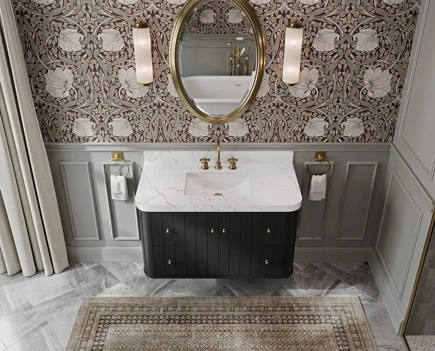 Houston Floating 42 in. W x 22 in. D Single Sink Bathroom Vanity - Image 4