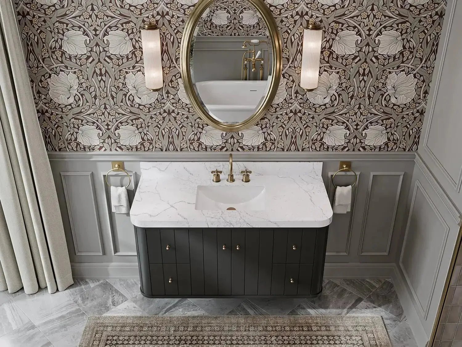 Houston Floating 48 in. W x 22 in. D Single Sink Bathroom Vanity - Image 4