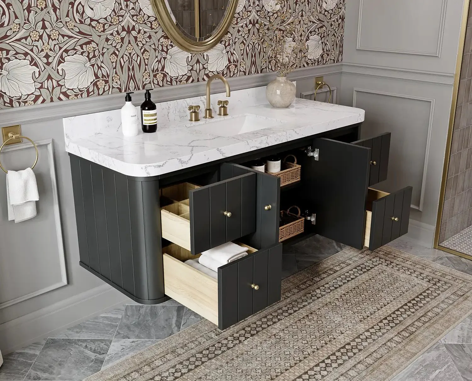 Houston Floating 60 in. W x 22 in. D Single Sink Bathroom Vanity - Image 3