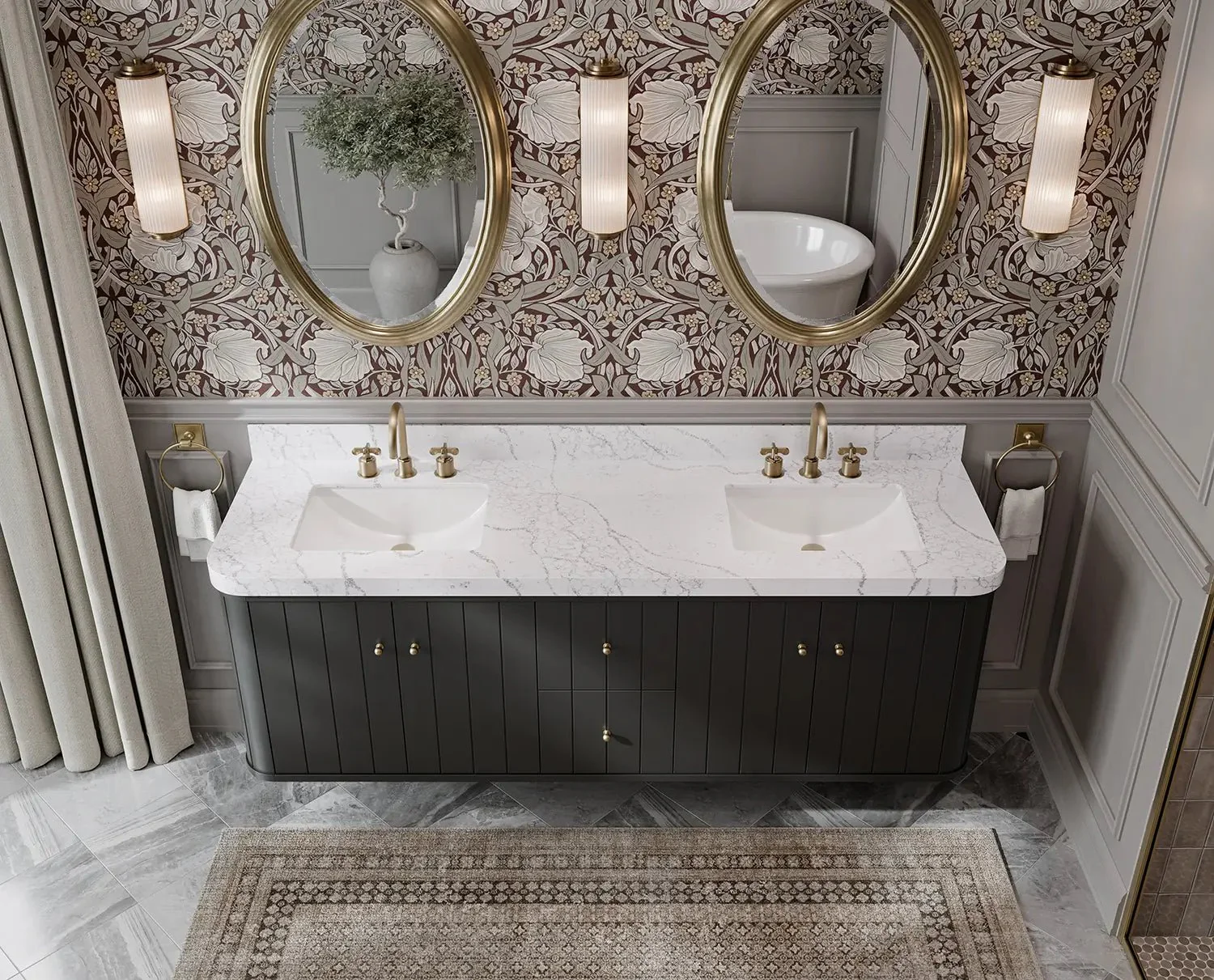 Houston Floating 72 in. W x 22 in. D Double Sink Bathroom Vanity - Image 3