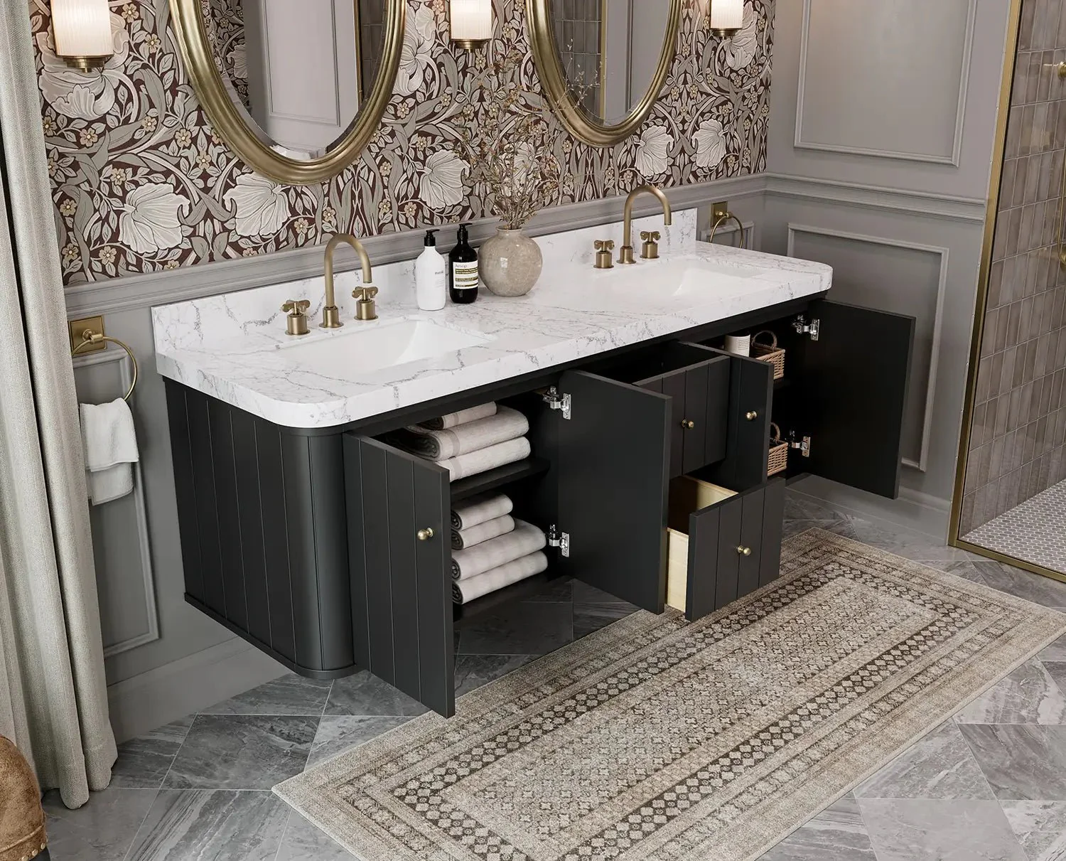 Houston Floating 72 in. W x 22 in. D Double Sink Bathroom Vanity - Image 4