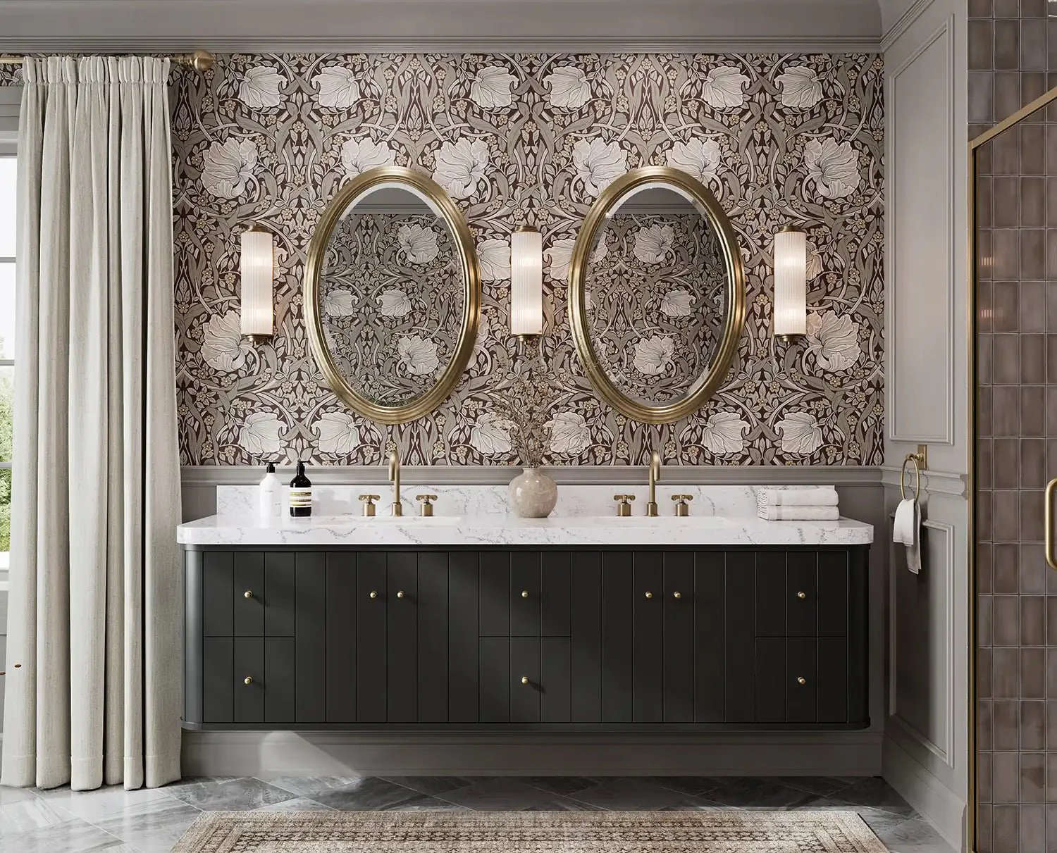 Houston Floating 84 in. W x 22 in. D Double Sink Bathroom Vanity - Image 4