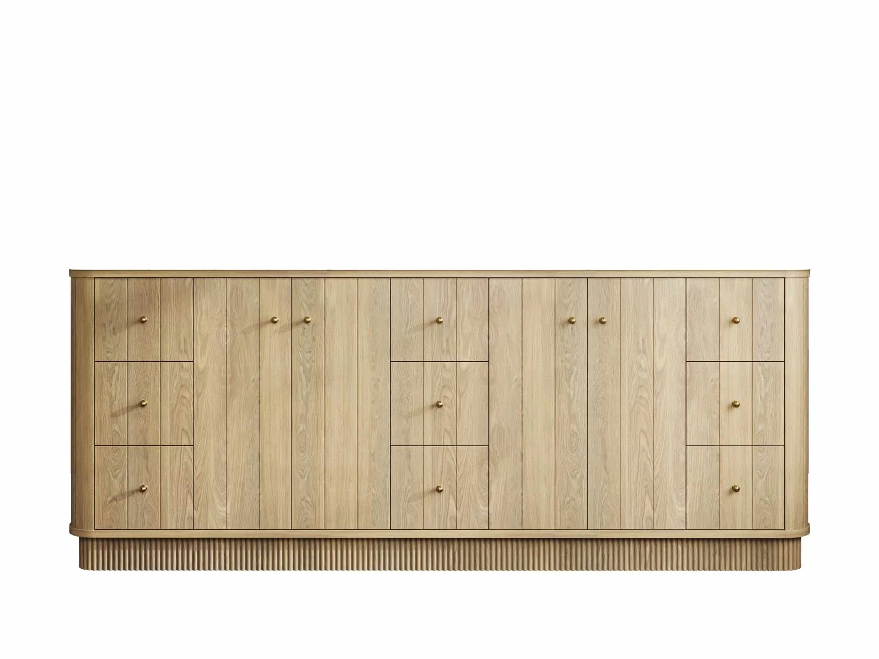 Houston White Oak 84 in. W x 22 in. D Free Standing Curved Edge Double Sink Bathroom Vanity - Image 6