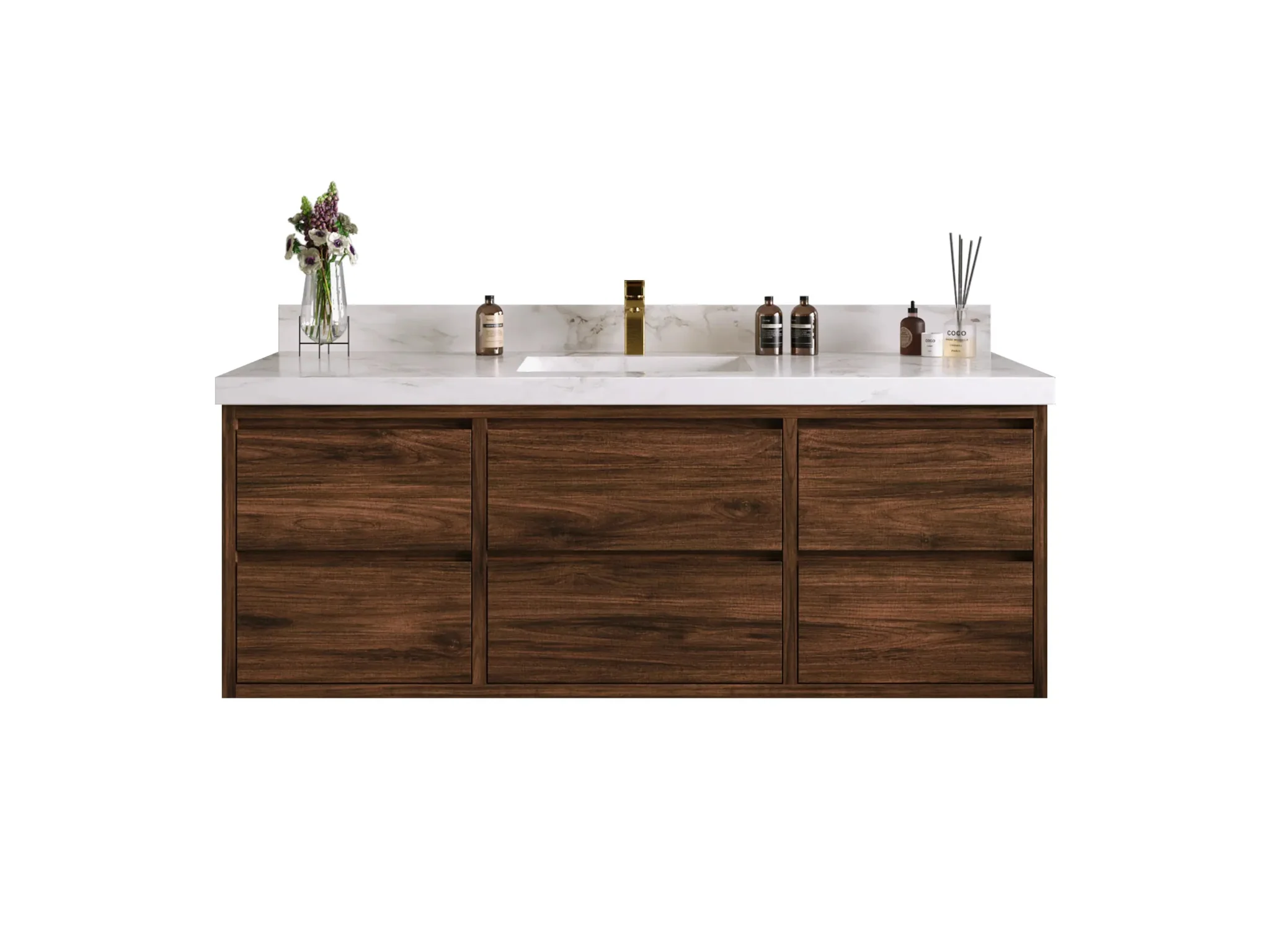Bathroom Vanities - Bathroom Vanity with Countertop and Backsplash