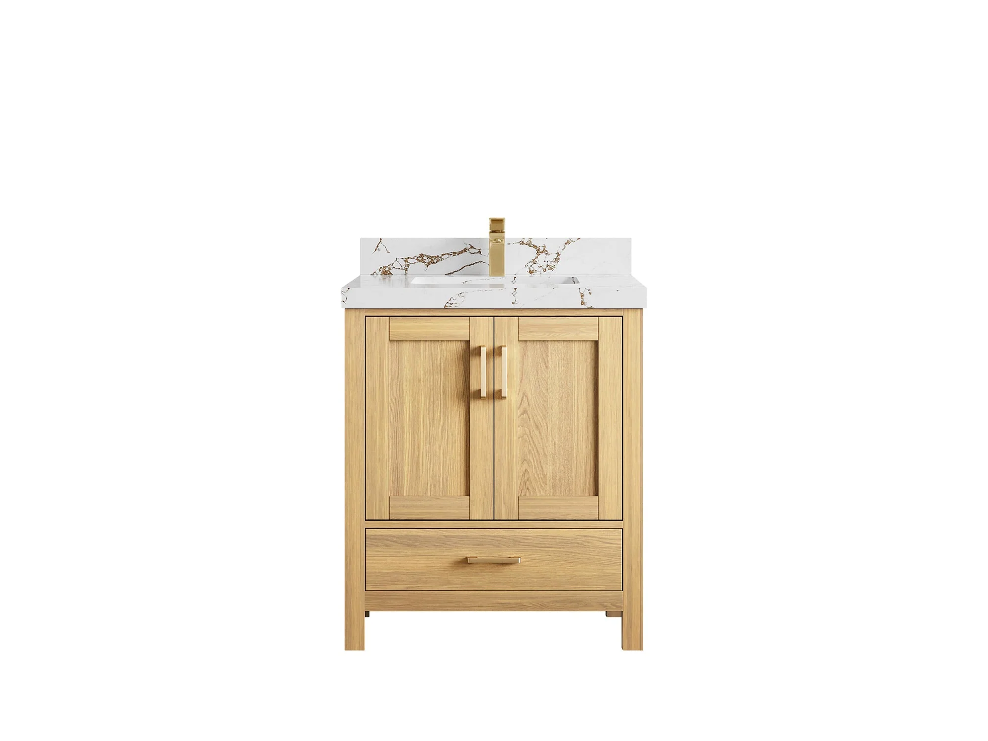Malibu White Oak 30 in. W x 22 in. D Single Sink Bathroom Vanity - Image 36