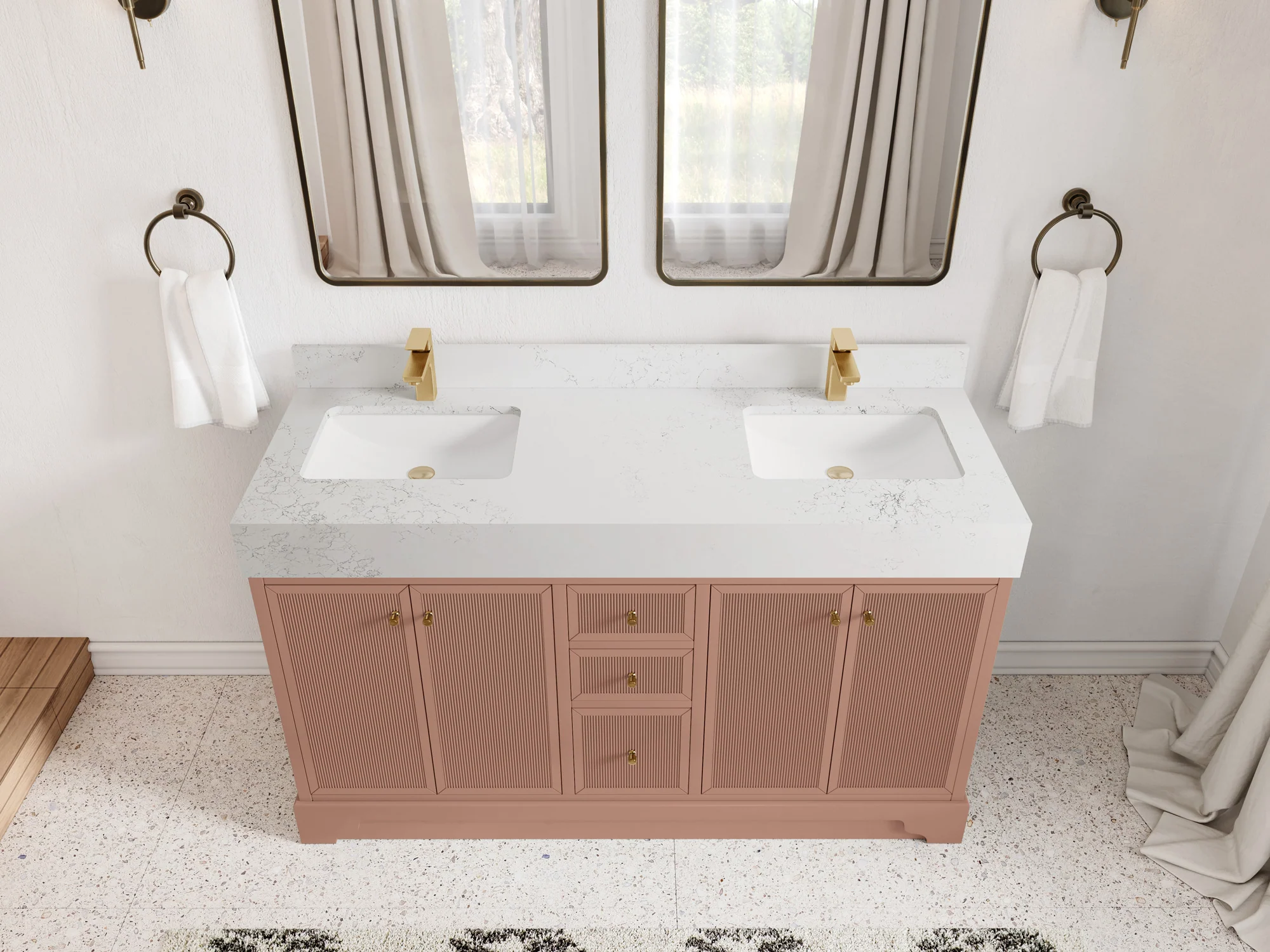 Manhattan 60 in. W x 22 in. D Double Sink Bathroom Vanity - Image 9