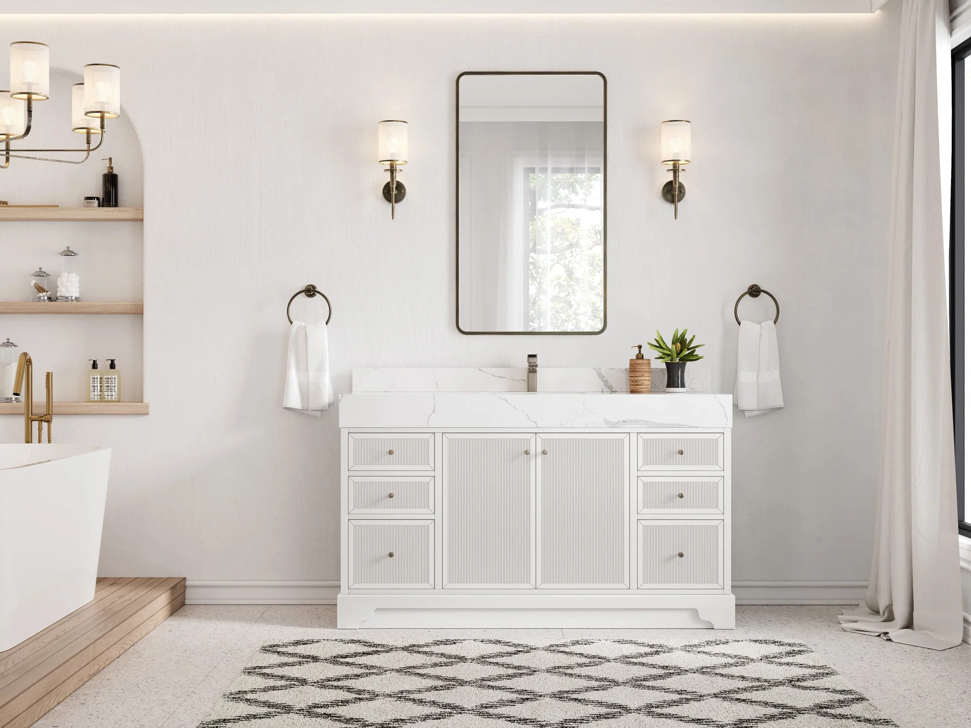 Manhattan 60 in. W x 22 in. D Single Sink Bathroom Vanity - Image 4