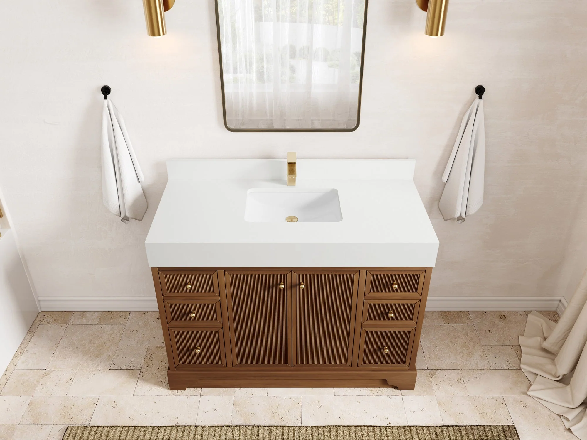 Manhattan Teak Wood 48 in. W x 22 in. D Single Sink Bathroom Vanity - Image 11