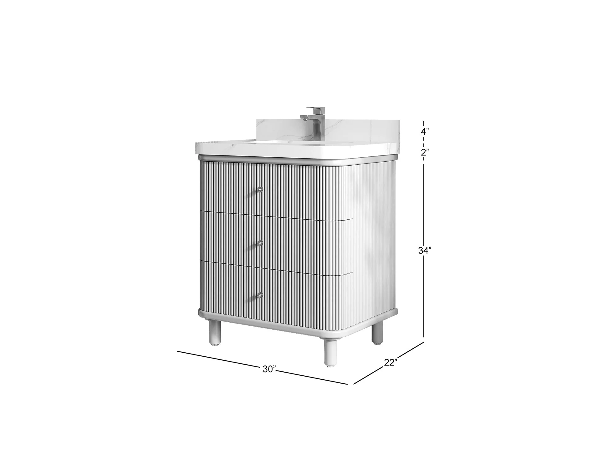 Miami 30 in. W x 22 in. D Single Sink Bathroom Vanity - Image 5