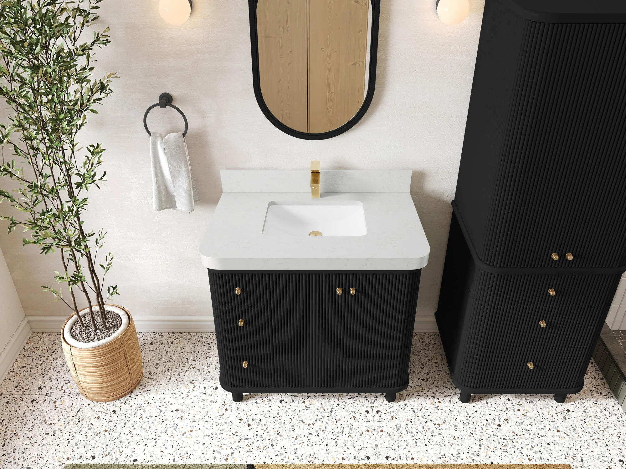 Miami 36 in. W x 22 in. D Center Sink Bathroom Vanity - Image 13