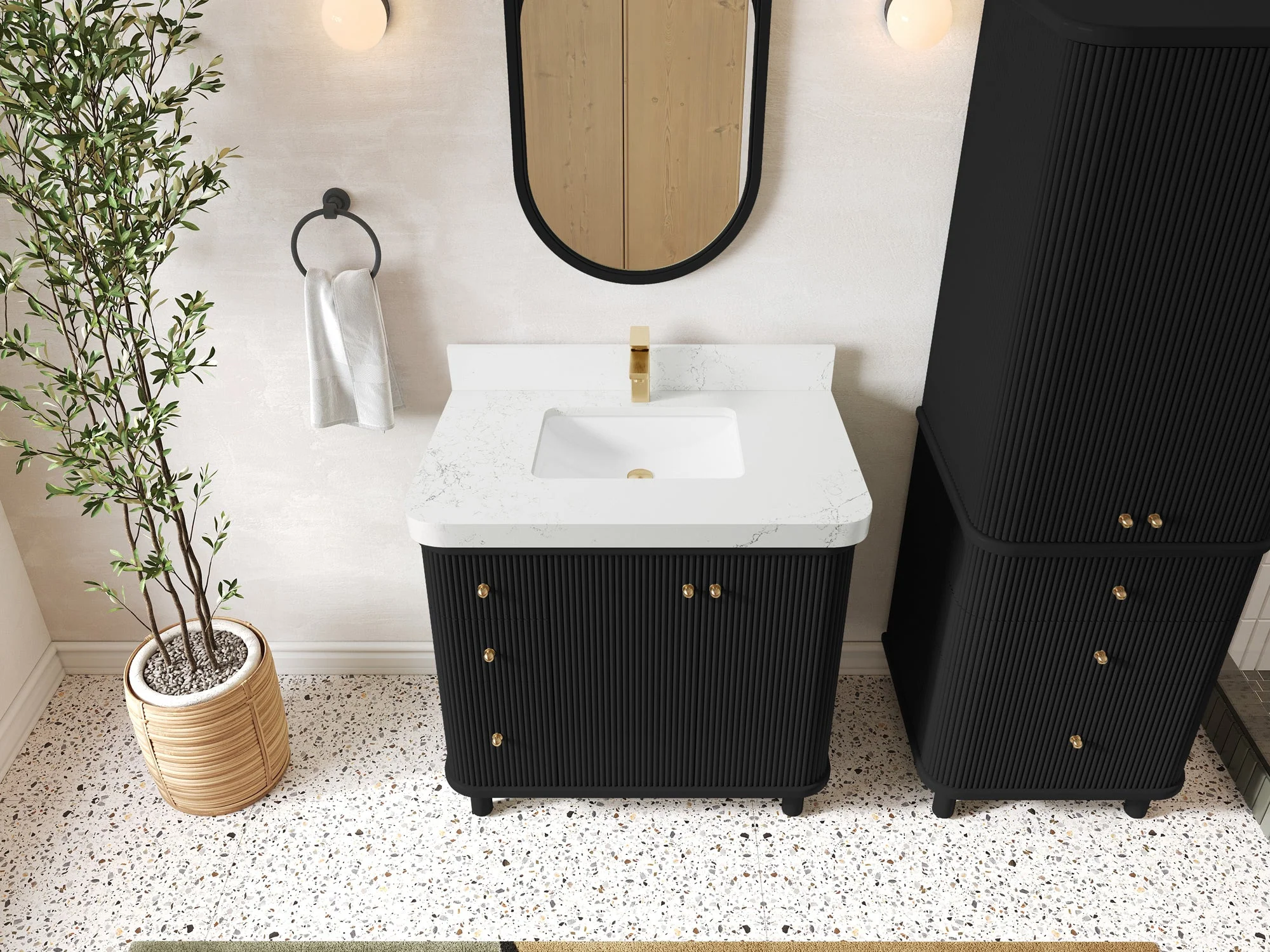 Miami 36 in. W x 22 in. D Center Sink Bathroom Vanity - Image 15