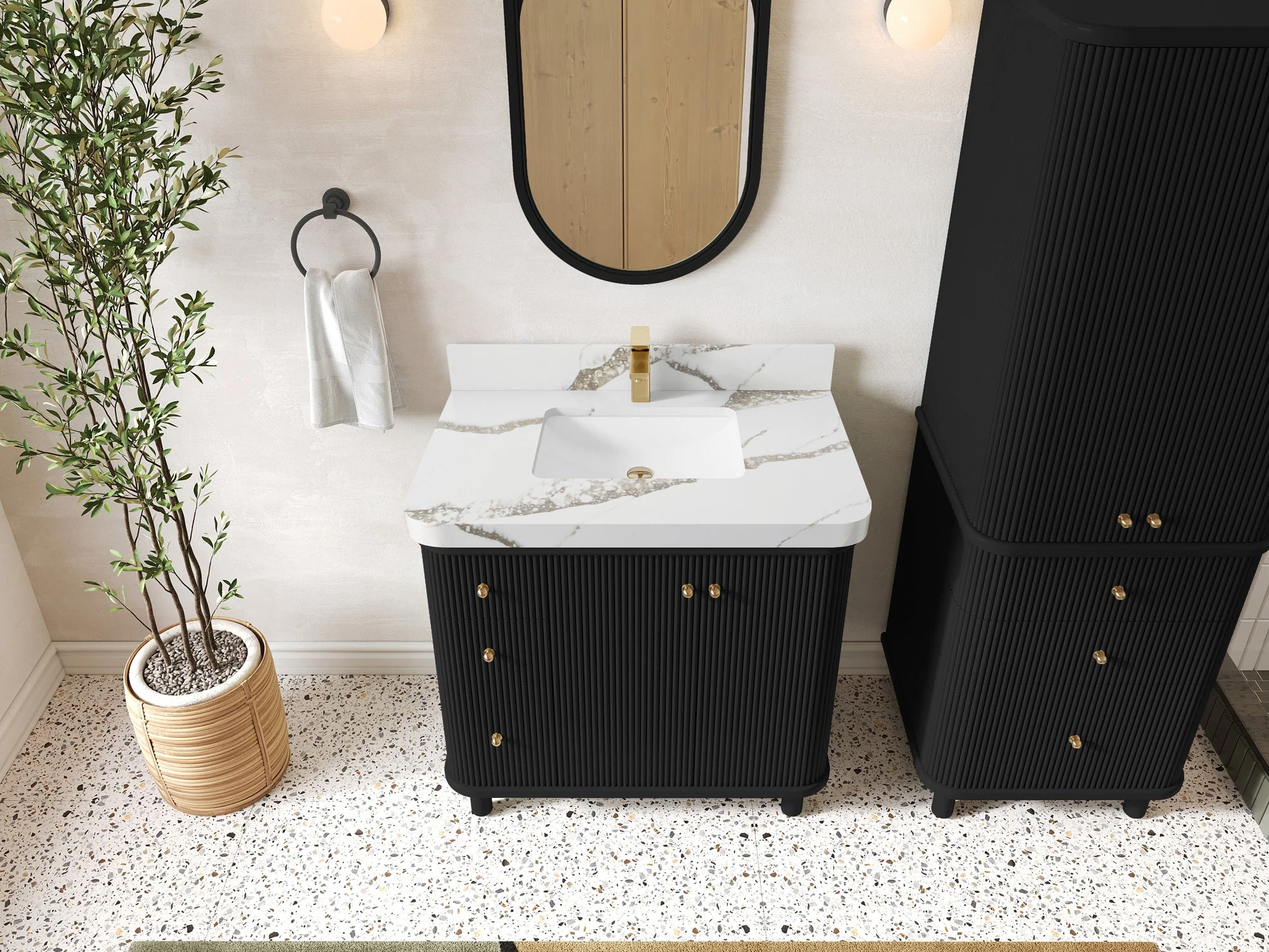 Miami 36 in. W x 22 in. D Center Sink Bathroom Vanity - Image 19