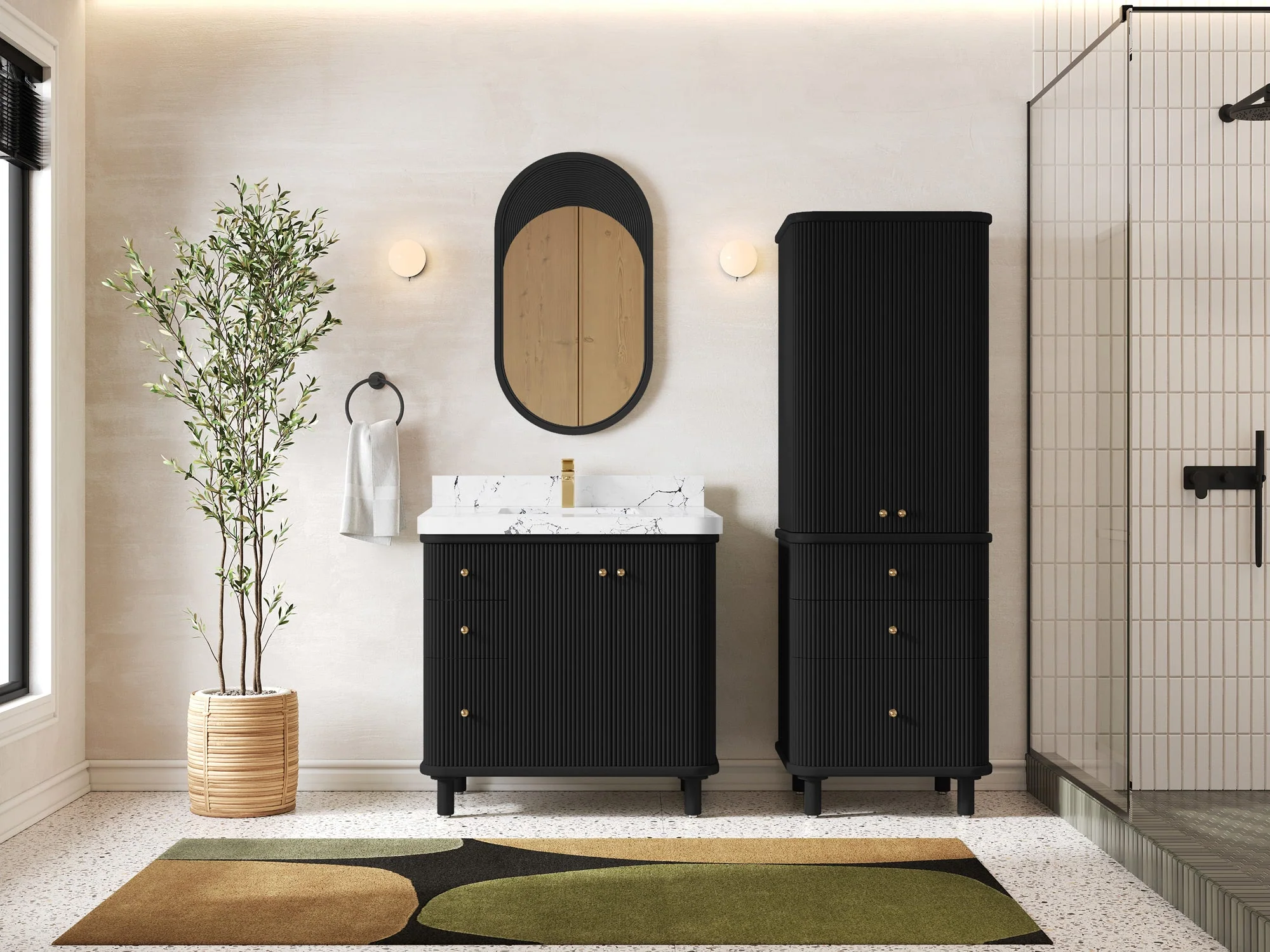 Miami 36 in. W x 22 in. D Center Sink Bathroom Vanity - Image 4