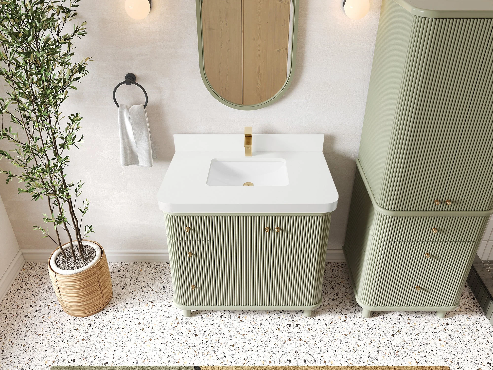 Miami 36 in. W x 22 in. D Center Sink Bathroom Vanity - Image 17
