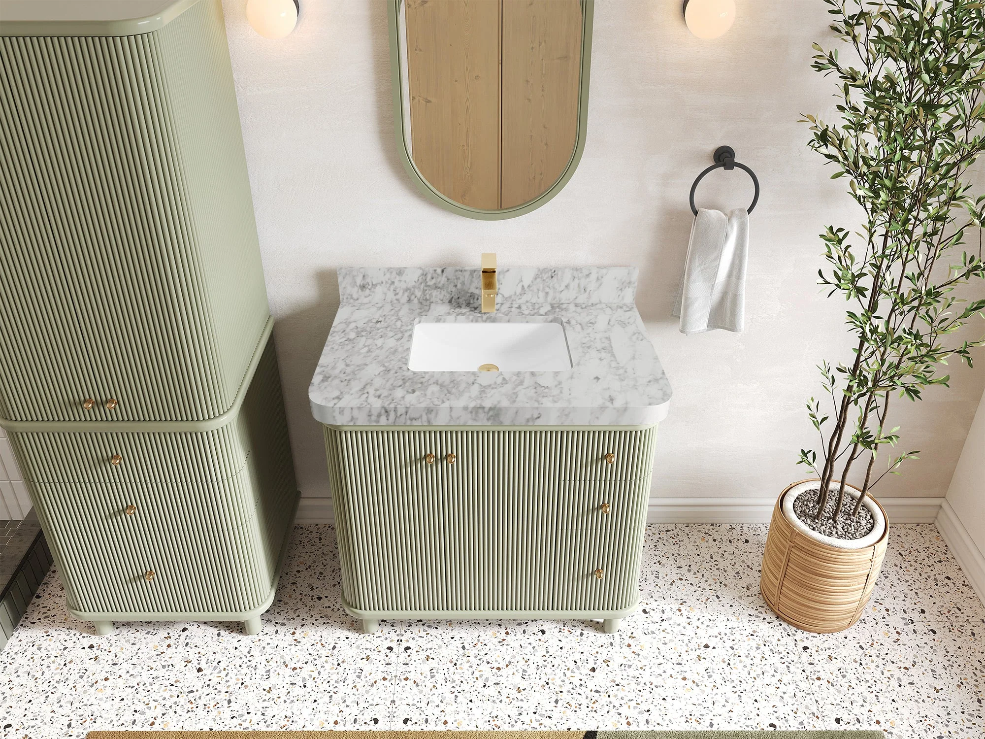 Miami Collection Bath Vanity - 36" W x 22" D with Center Sink - Image 11
