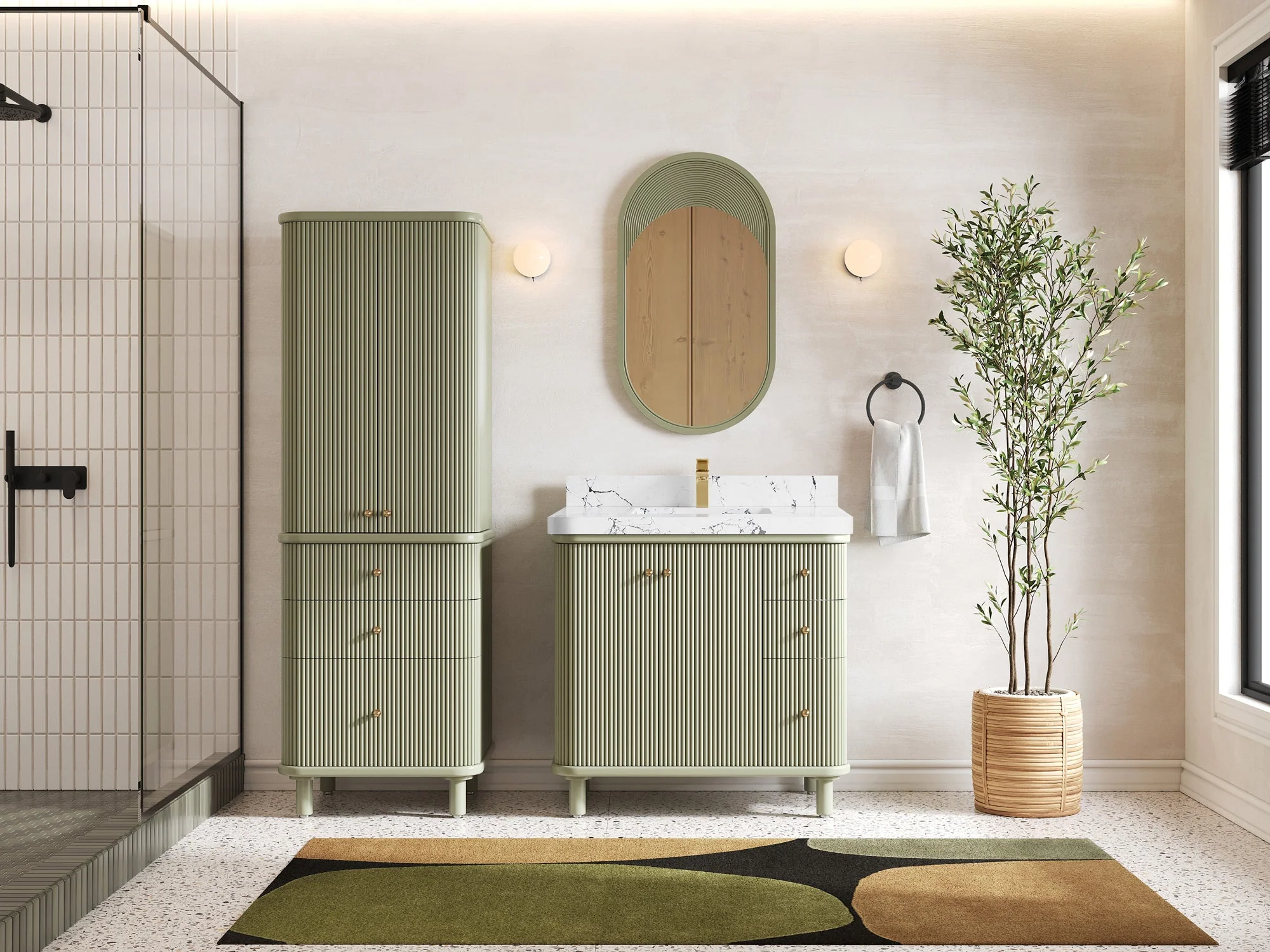 Miami Collection Bath Vanity - 36" W x 22" D with Center Sink - Image 4