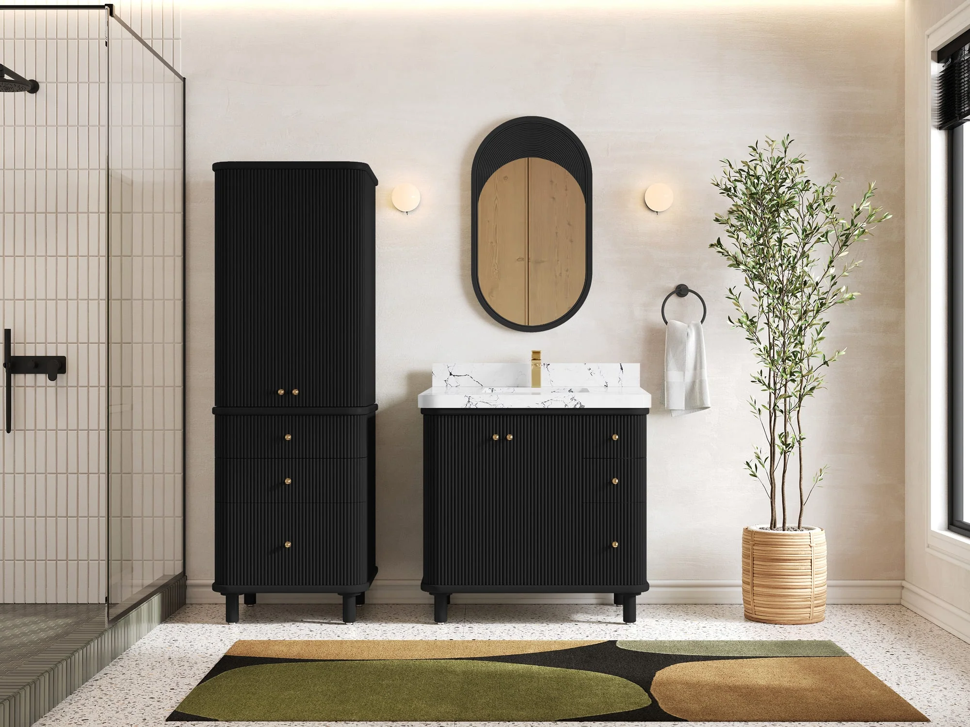 Miami Collection Bath Vanity - 36" W x 22" D with Center Sink - Image 4