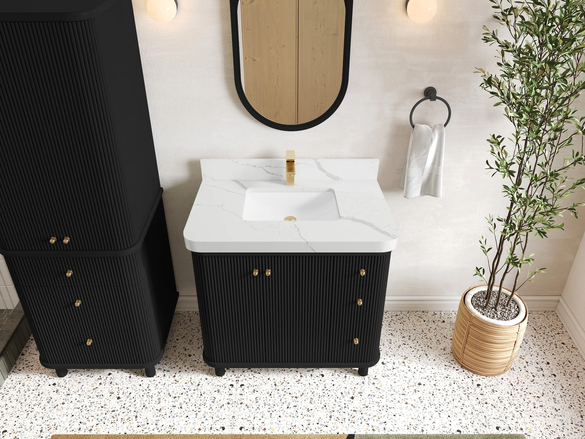 Miami Collection Bath Vanity - 36" W x 22" D with Center Sink - Image 7