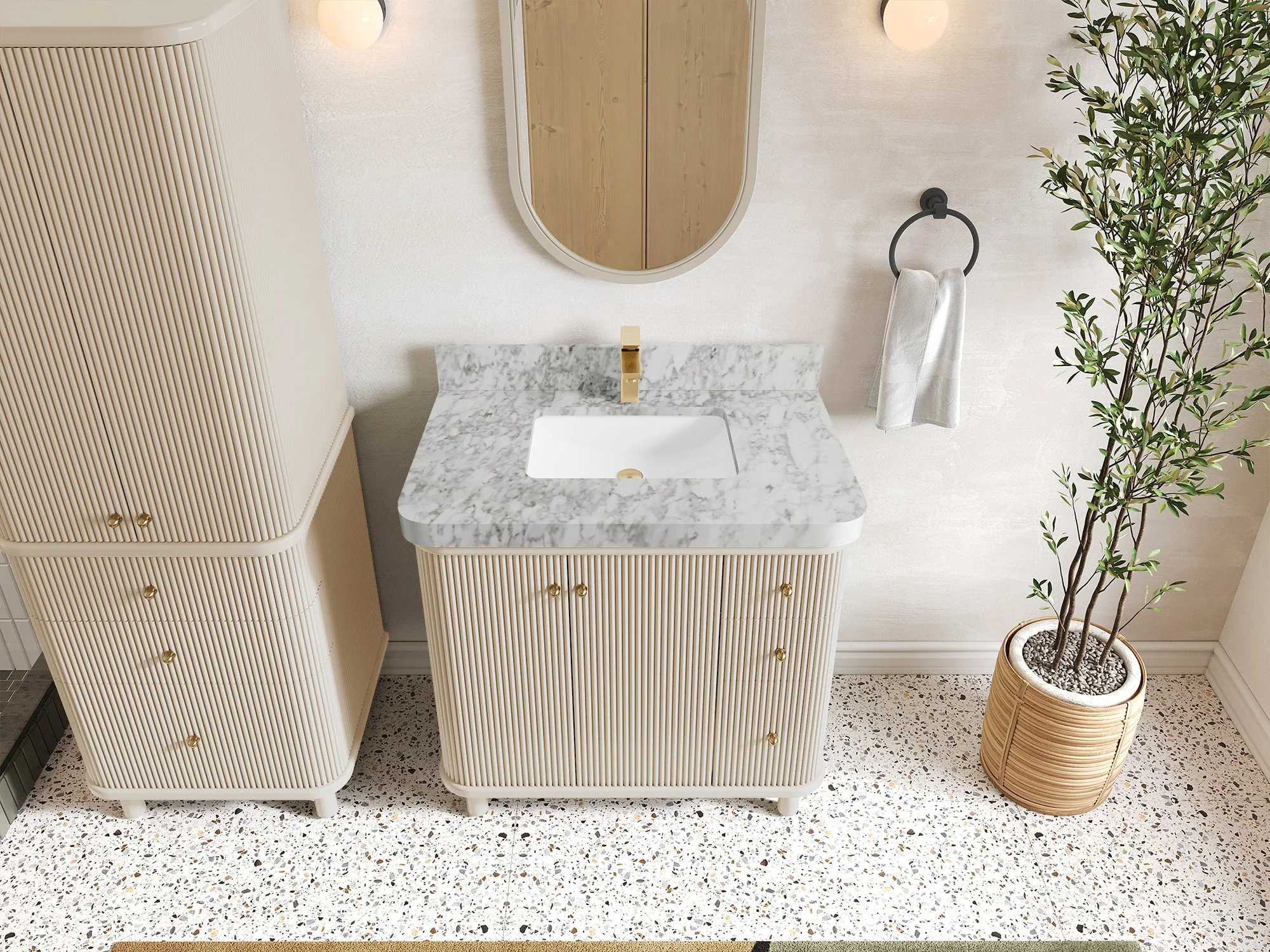 Miami Collection Bath Vanity - 36" W x 22" D with Center Sink - Image 11