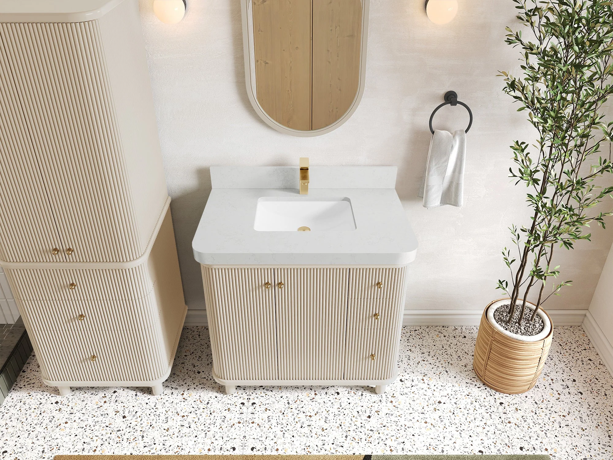 Miami Collection Bath Vanity - 36" W x 22" D with Center Sink - Image 13