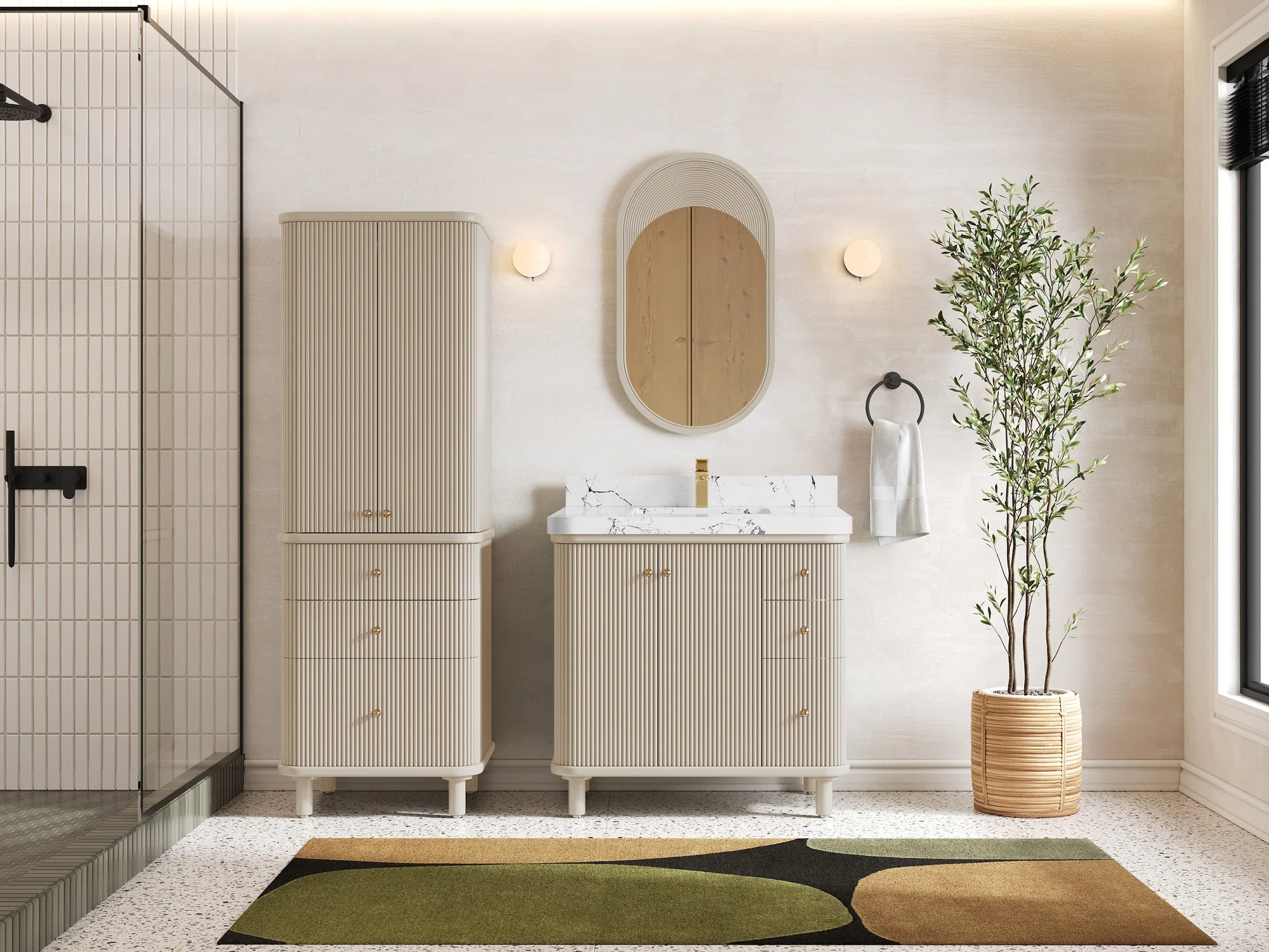 Miami Collection Bath Vanity - 36" W x 22" D with Center Sink - Image 4