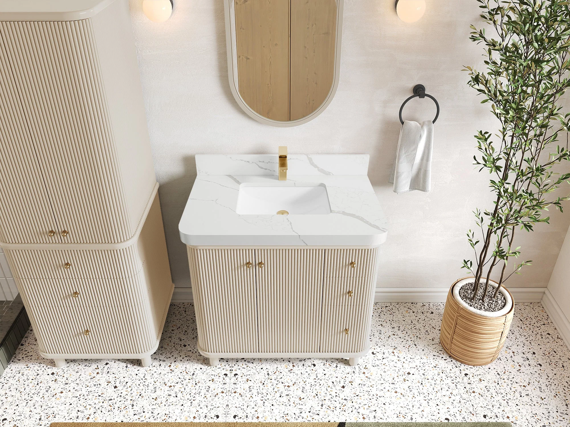 Miami Collection Bath Vanity - 36" W x 22" D with Center Sink - Image 7