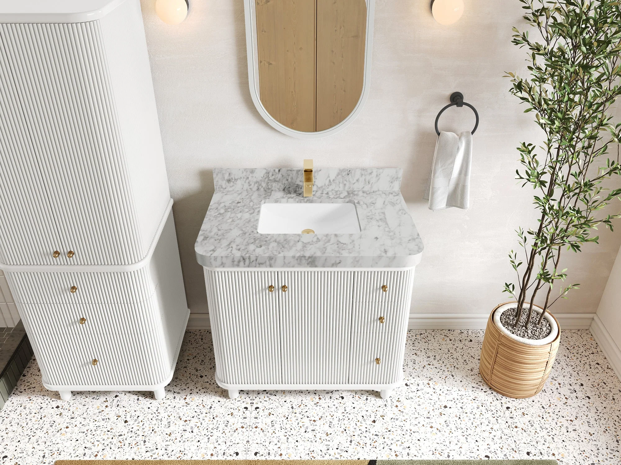 Miami Collection Bath Vanity - 36" W x 22" D with Center Sink - Image 11