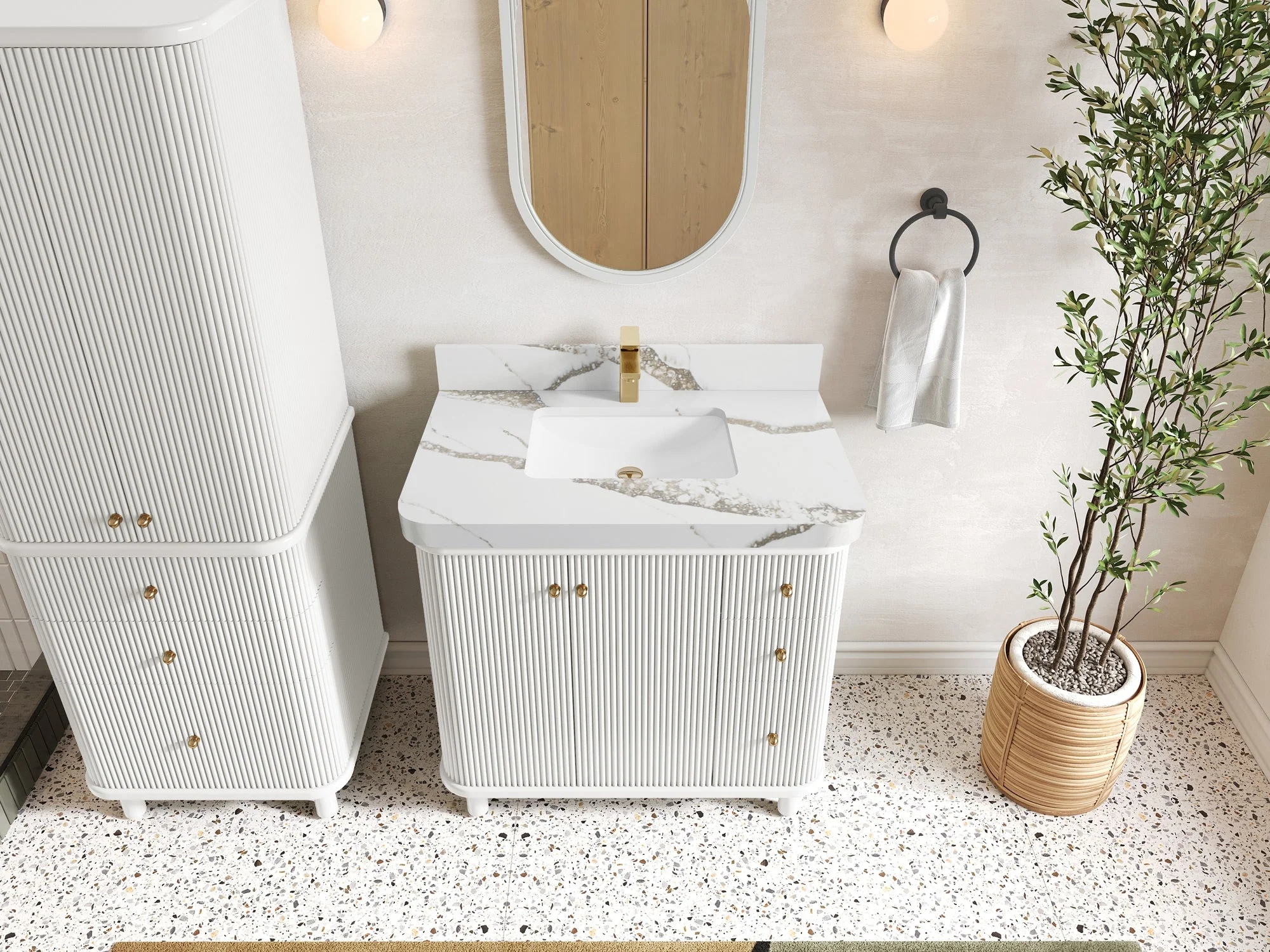 Miami Collection Bath Vanity - 36" W x 22" D with Center Sink - Image 19