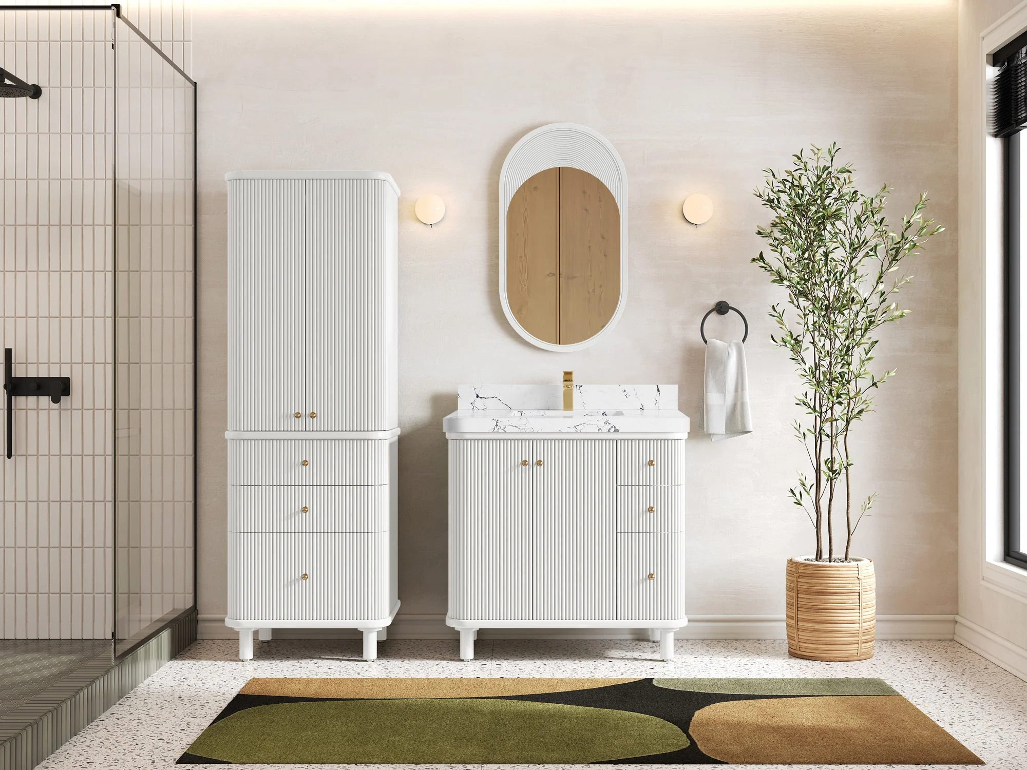 Miami Collection Bath Vanity - 36" W x 22" D with Center Sink - Image 4