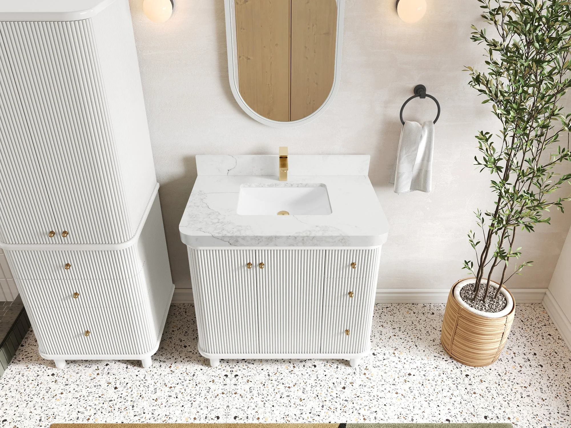 Miami Collection Bath Vanity - 36" W x 22" D with Center Sink - Image 9