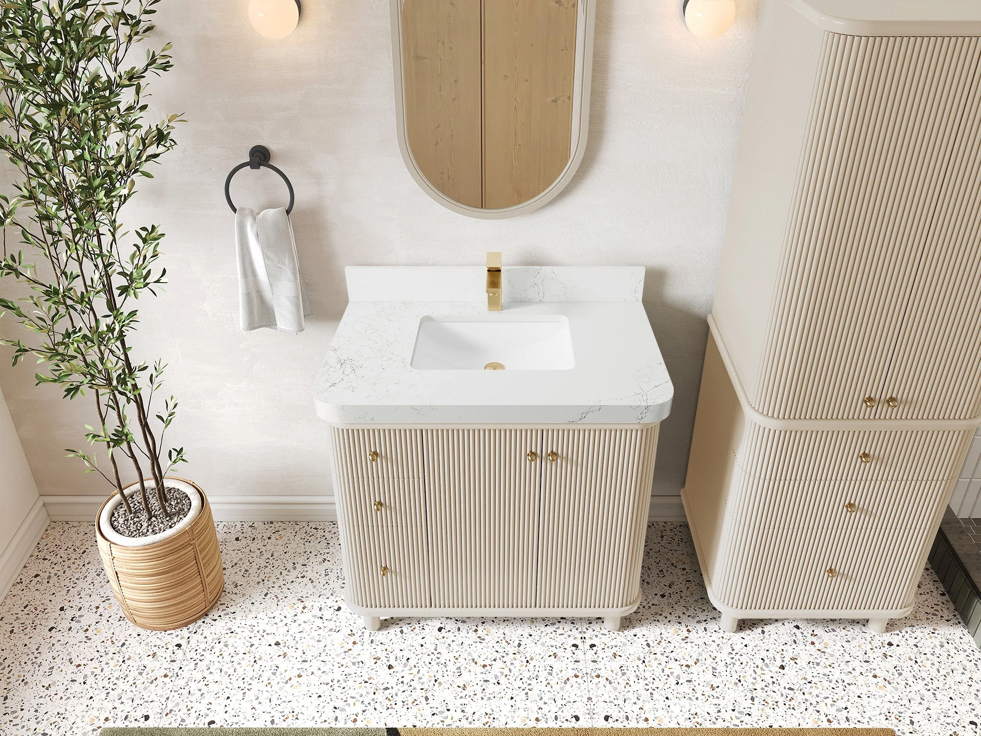 Miami 36 in. W x 22 in. D Center Sink Bathroom Vanity - Image 15